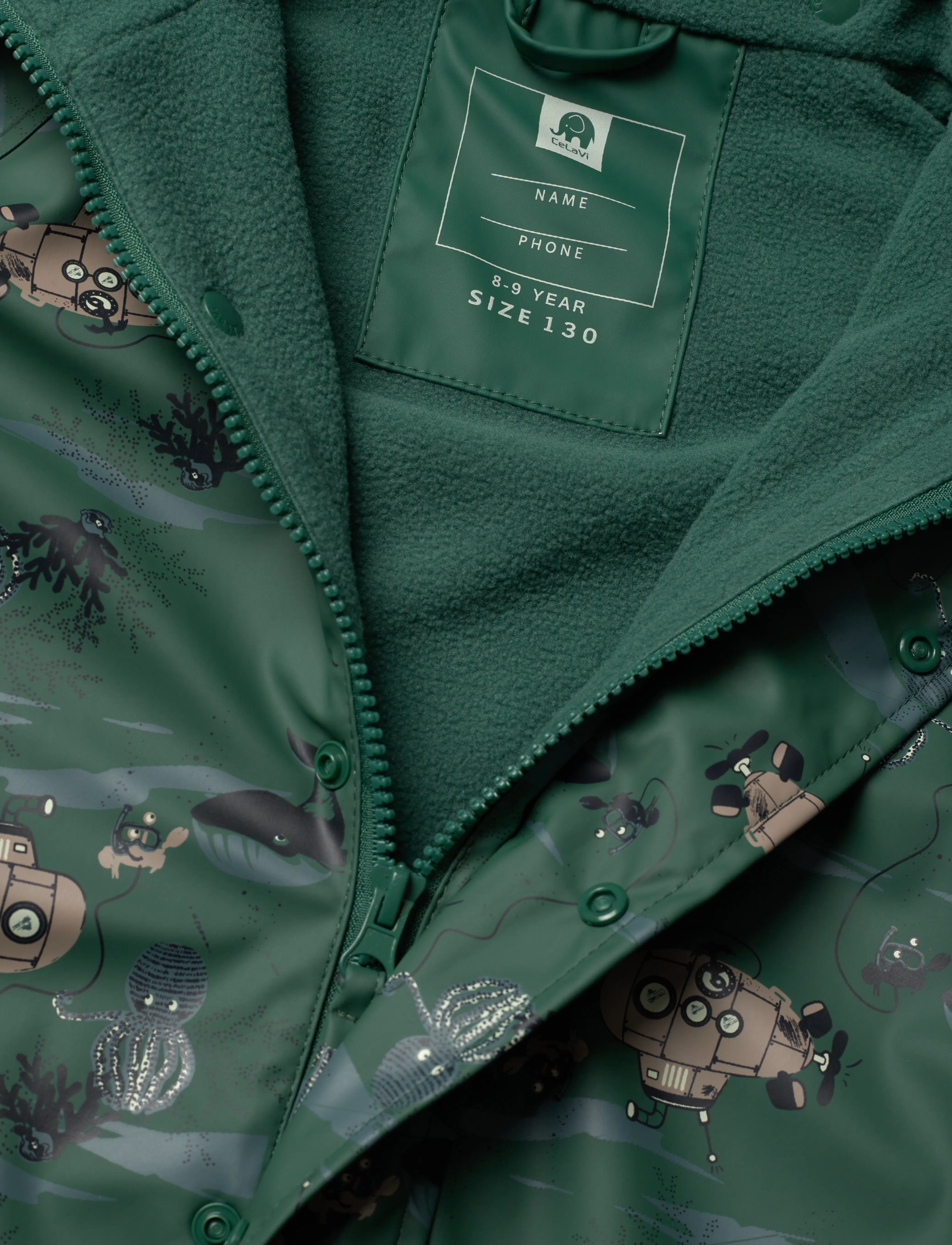 CeLaVi - Rainwear Set - AOP, w. fleece - smoke pine - 5