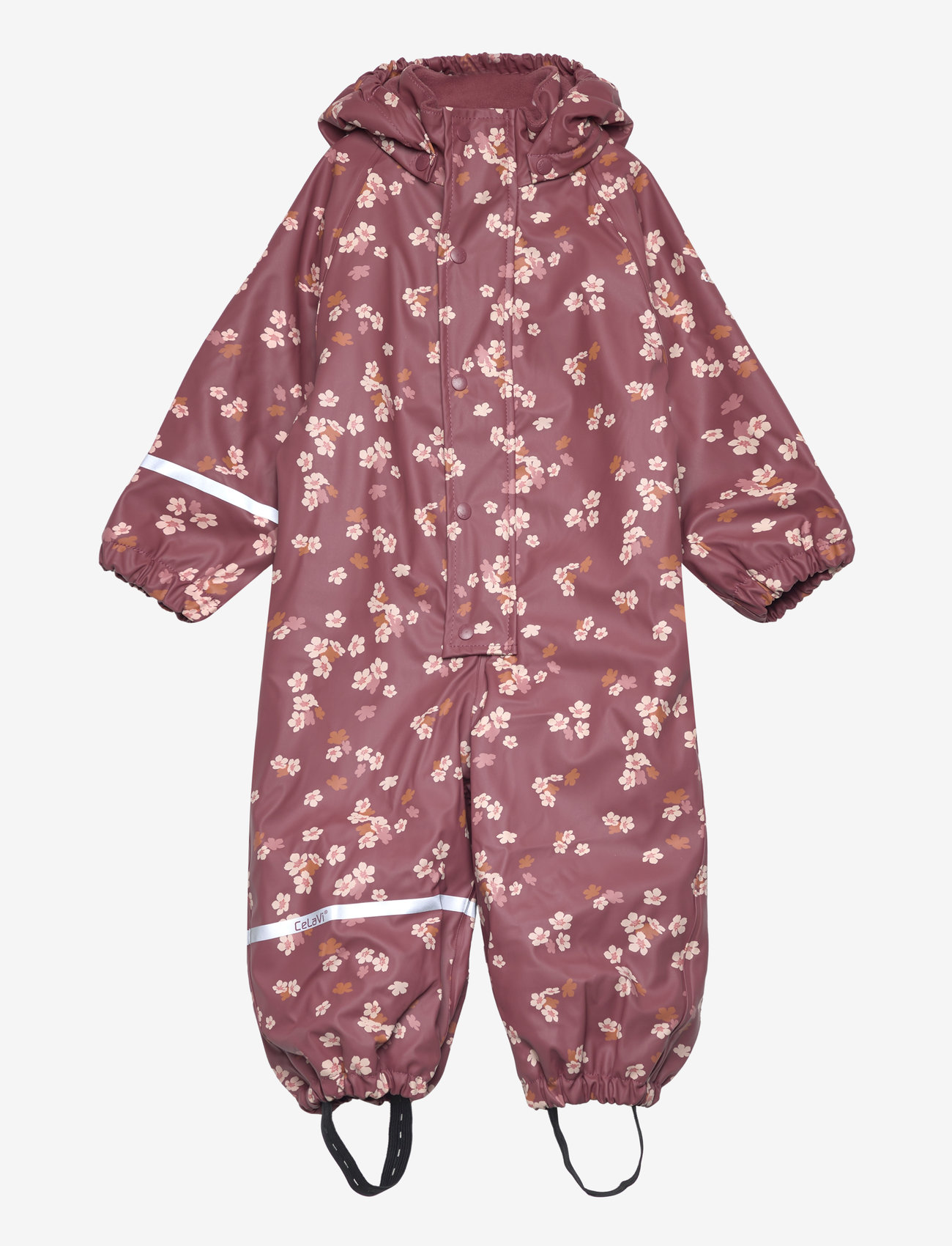CeLaVi - Rainwear Suit - AOP, w. fleece - regndragter - apple butter - 0