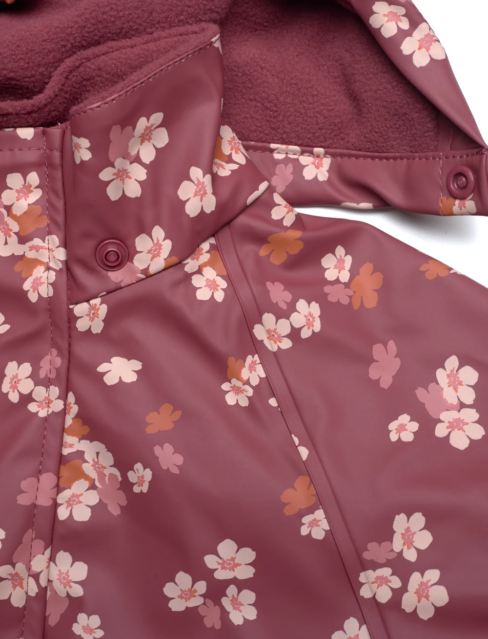 CeLaVi - Rainwear Suit - AOP, w. fleece - rainwear coveralls - apple butter - 3