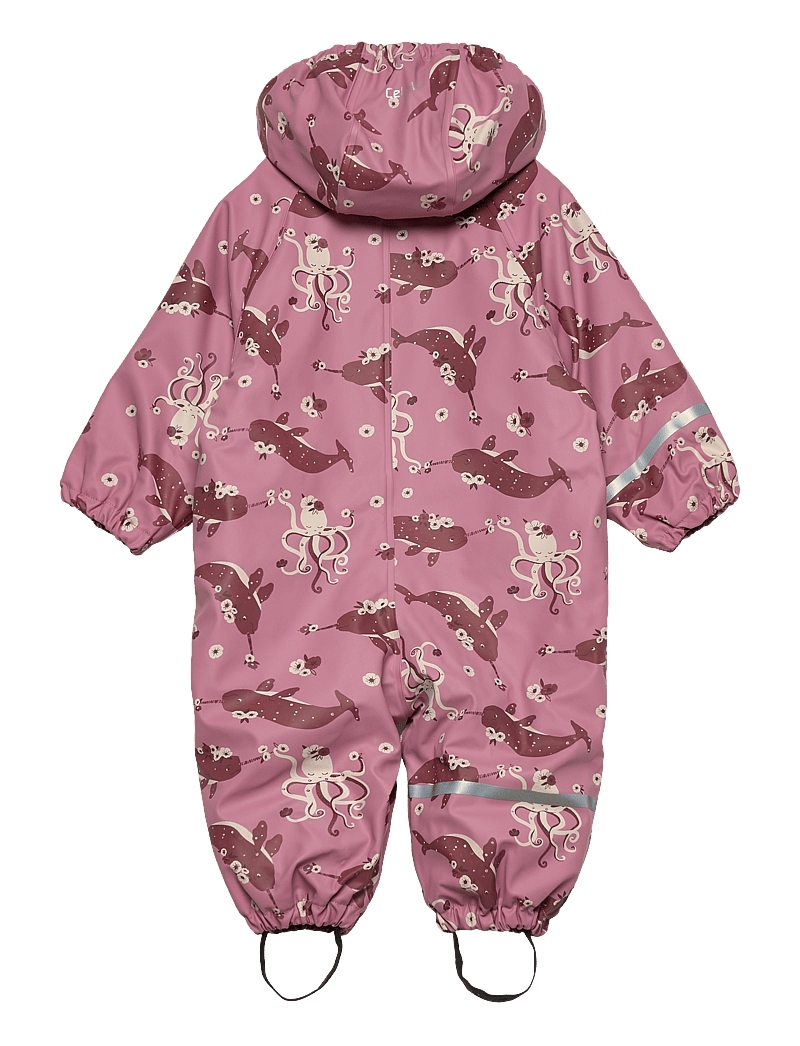 CeLaVi - Rainwear Suit - AOP, w. fleece - regndragter - foxglove - 1