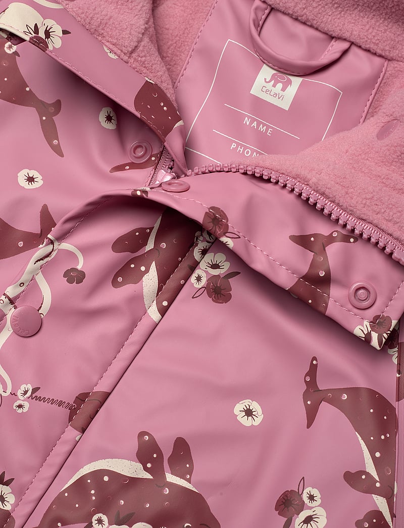 CeLaVi - Rainwear Suit - AOP, w. fleece - regndragter - foxglove - 2
