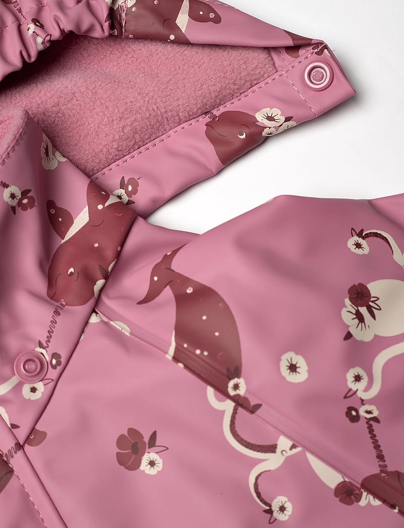 CeLaVi - Rainwear Suit - AOP, w. fleece - regndragter - foxglove - 3