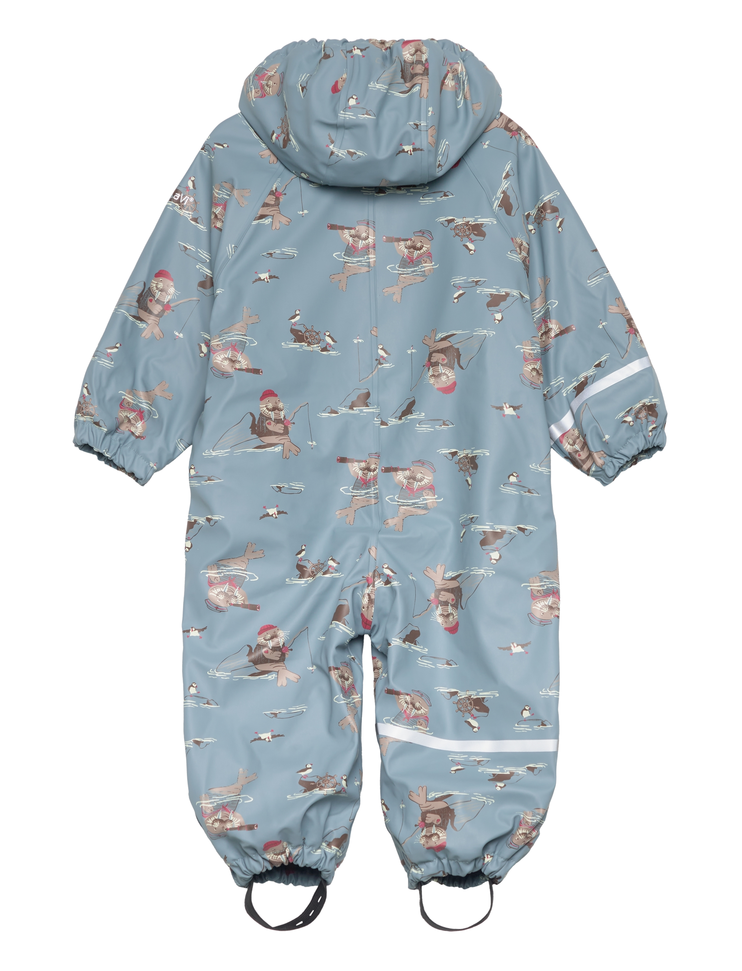 CeLaVi - Rainwear Suit - AOP, w. fleece - smoke blue - 1