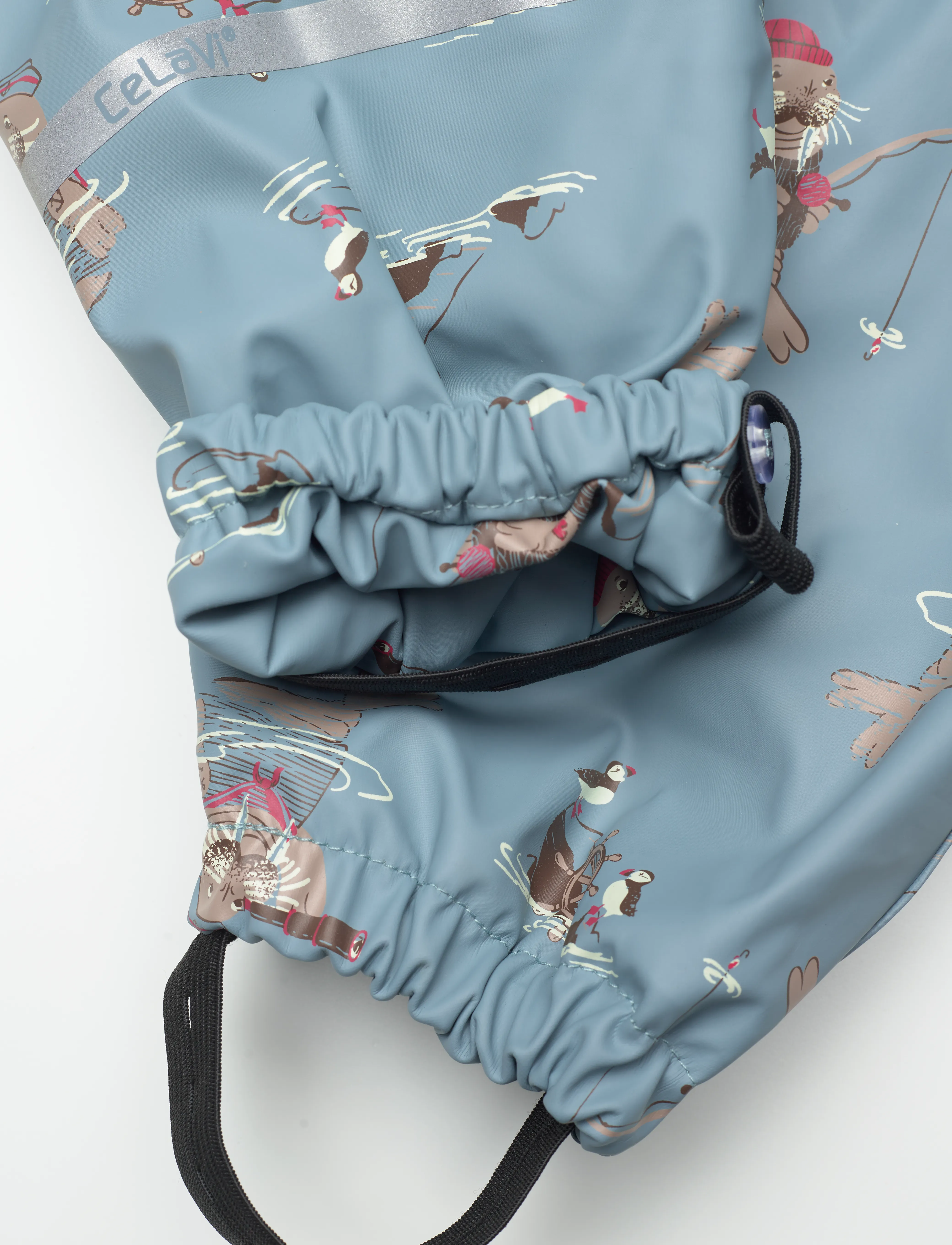 CeLaVi - Rainwear Suit - AOP, w. fleece - smoke blue - 5