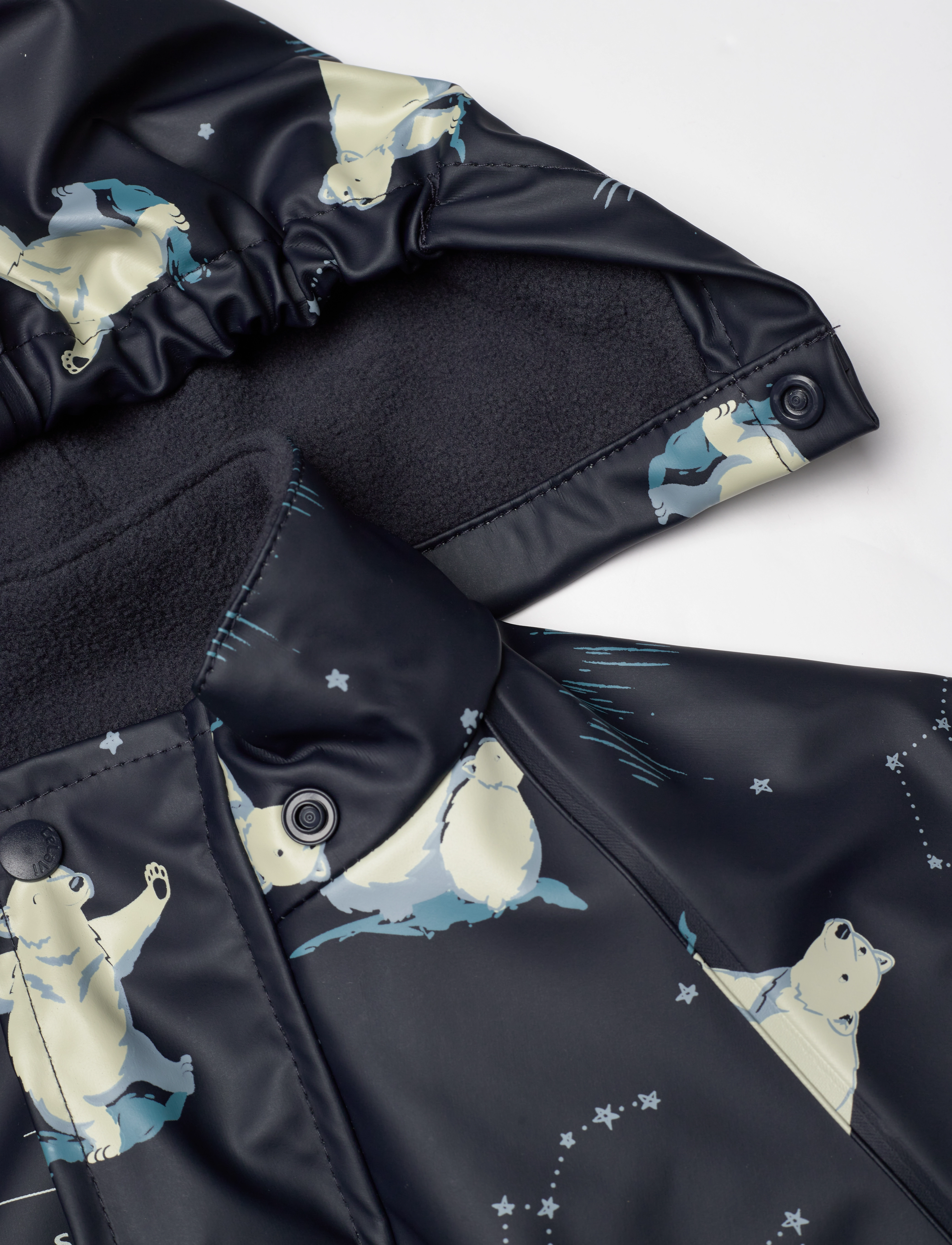 CeLaVi - Rain Jacket - AOP, w. fleece - navy - 3
