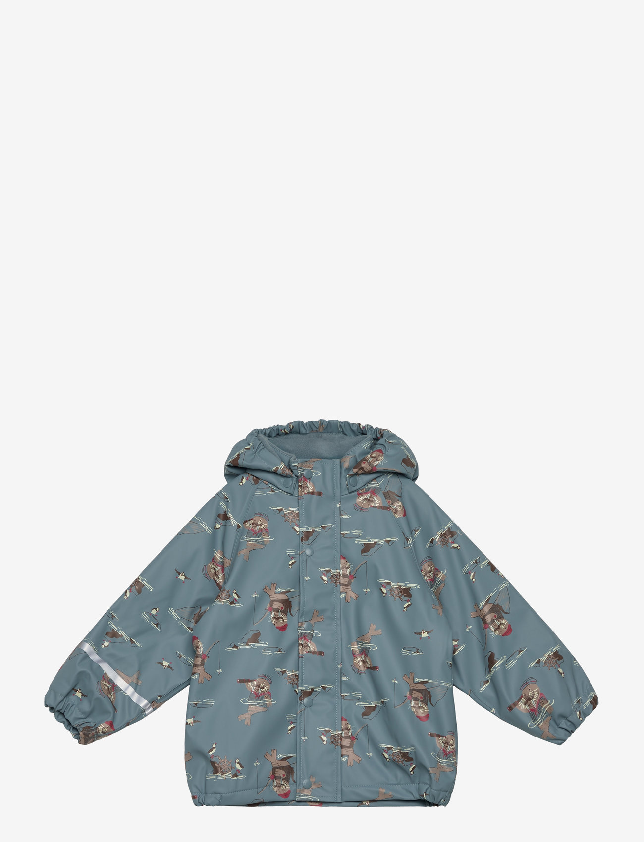 CeLaVi - Rain Jacket - AOP, w. fleece - smoke blue - 0
