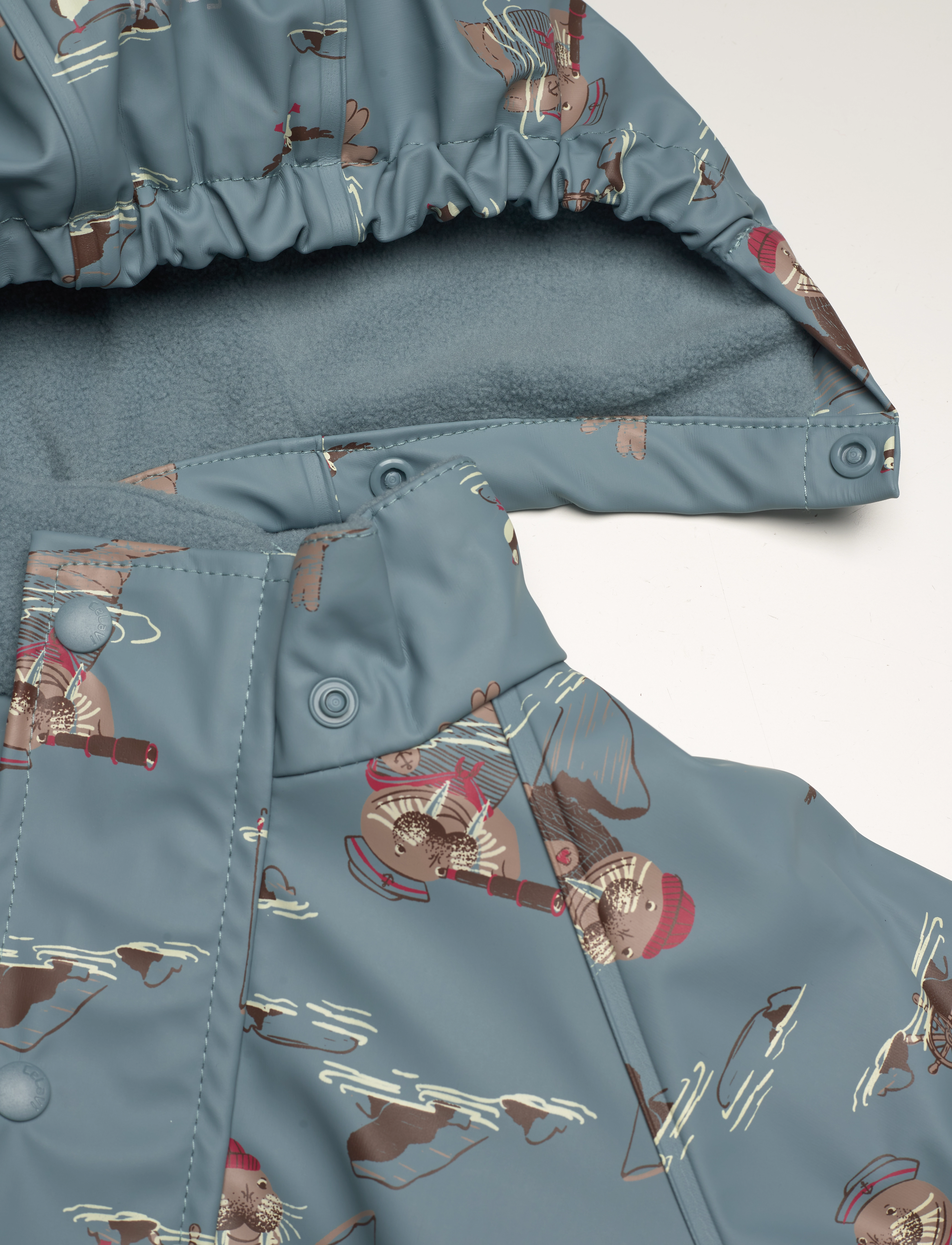 CeLaVi - Rain Jacket - AOP, w. fleece - smoke blue - 3