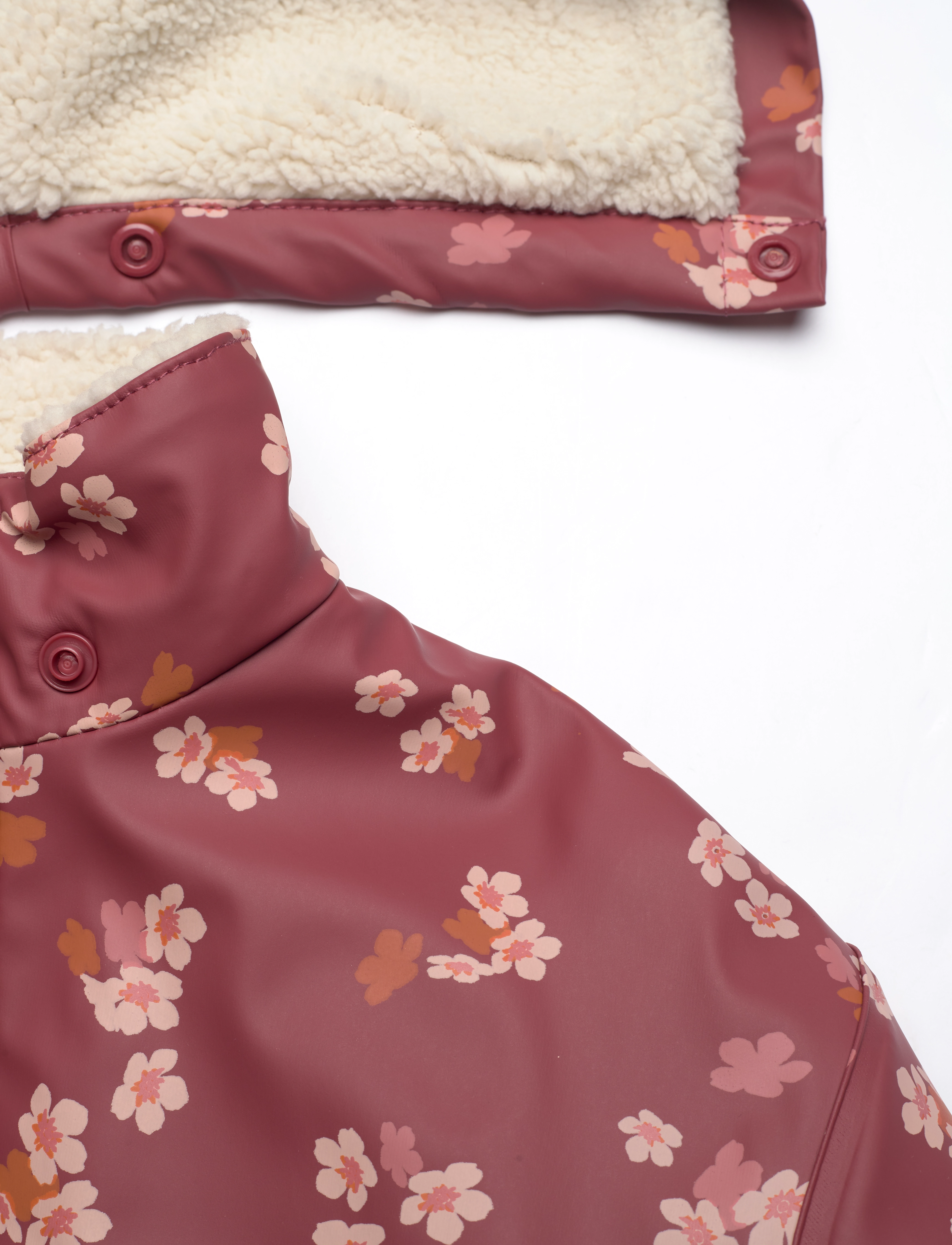 CeLaVi - Rain Jacket - AOP, w. fleece - apple butter - 3