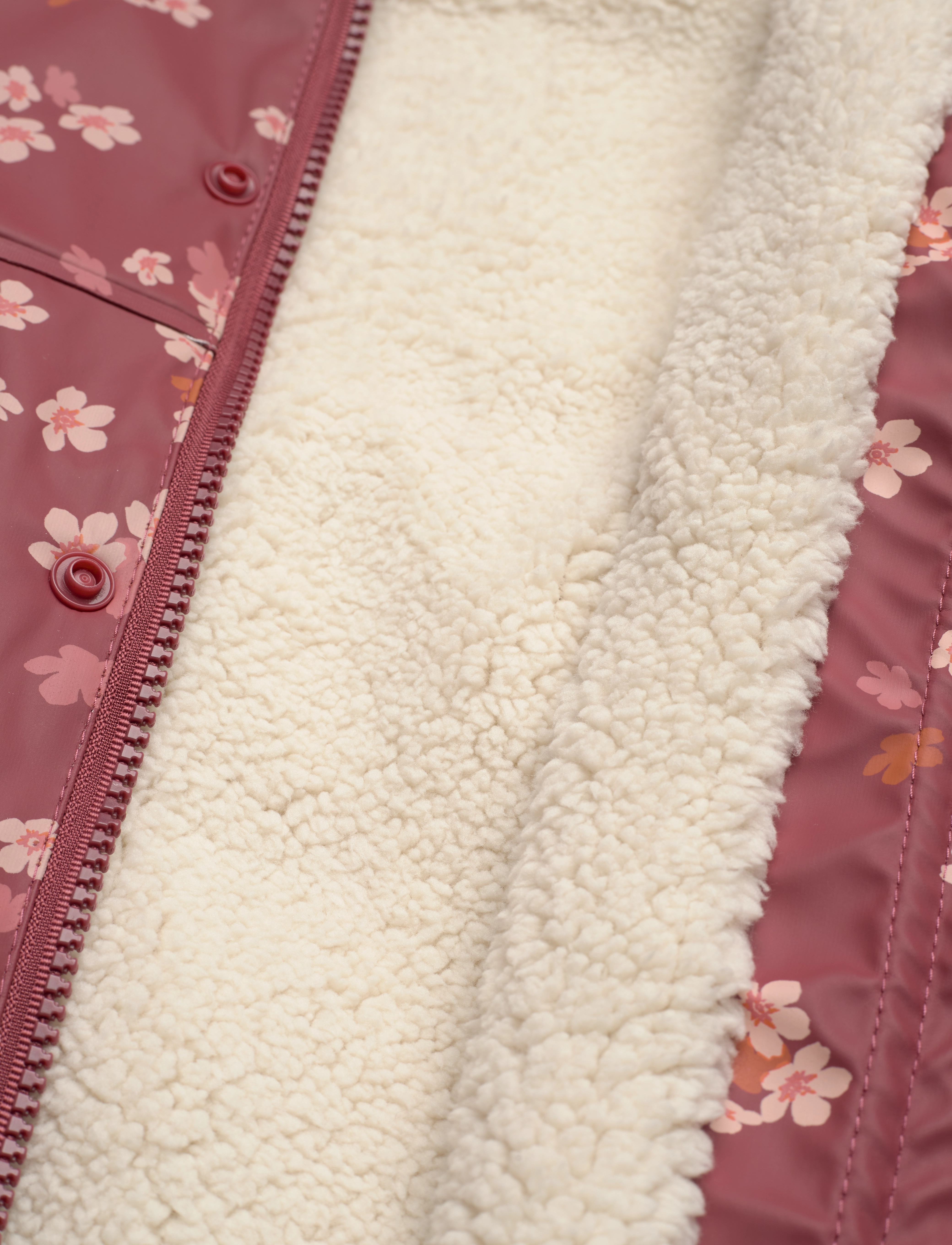 CeLaVi - Rain Jacket - AOP, w. fleece - apple butter - 4