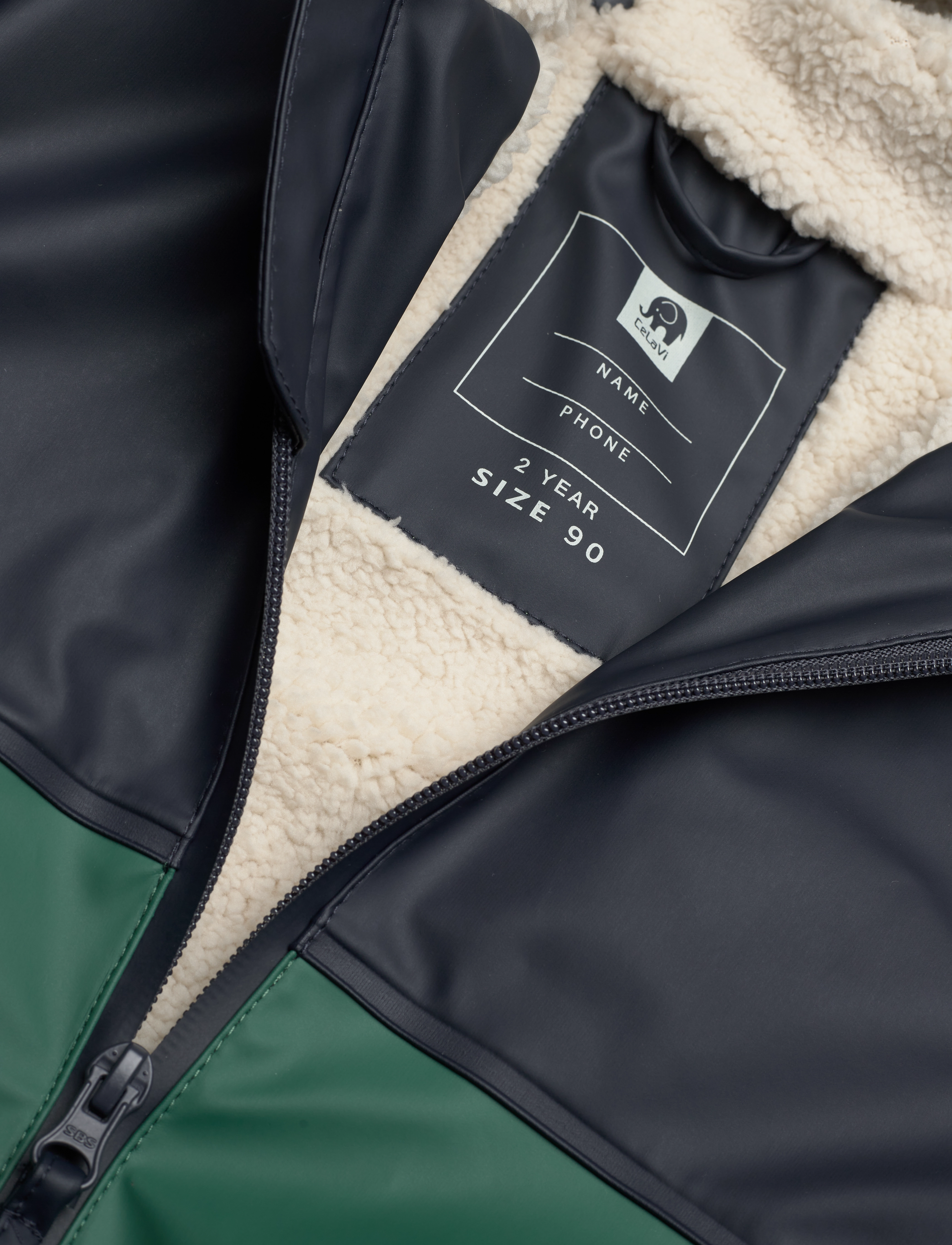 CeLaVi - Rain Jacket - Solid w. fleece - navy - 2