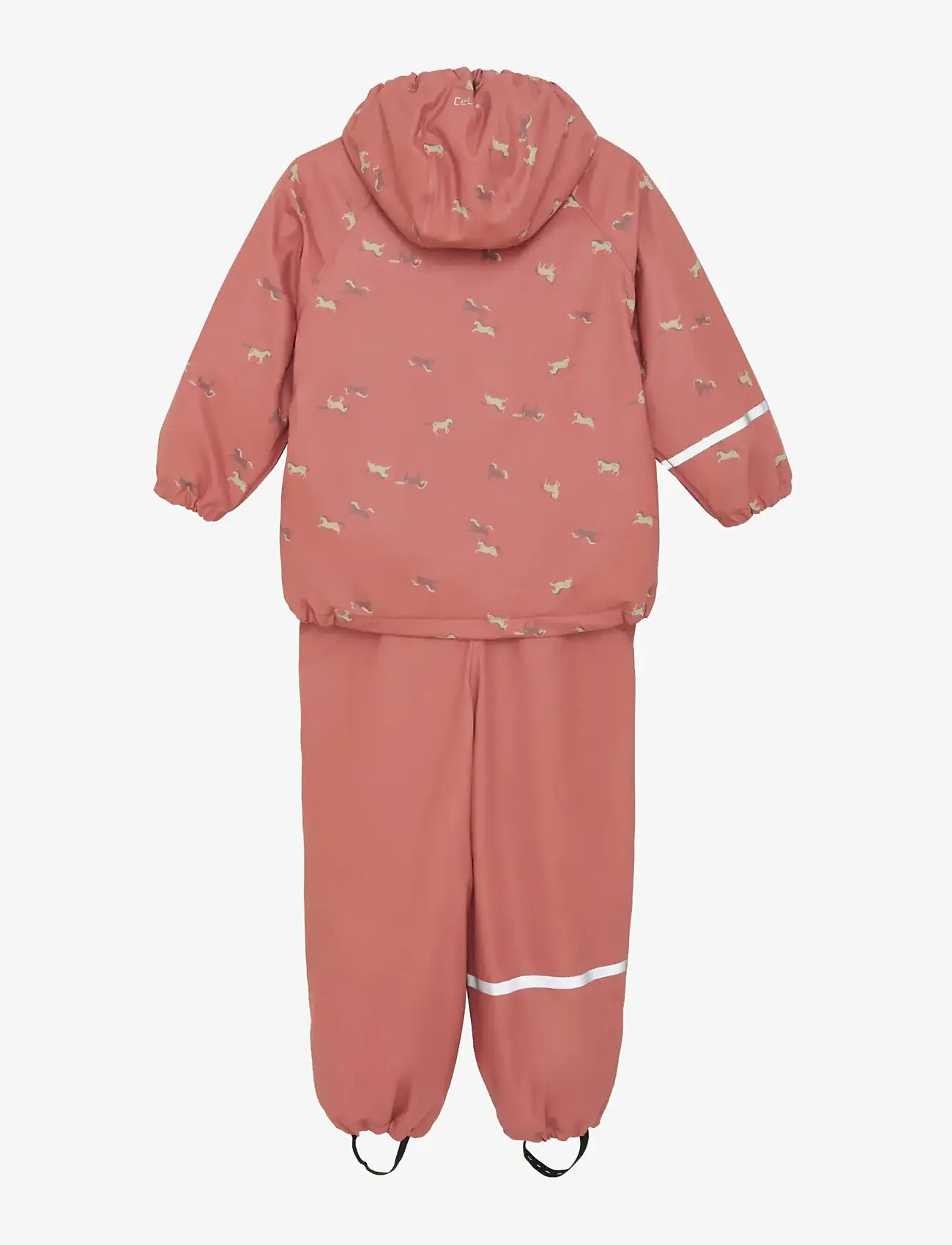 CeLaVi - Rainwear Set - AOP, w. fleece - jacken & mäntel - brick dust - 1