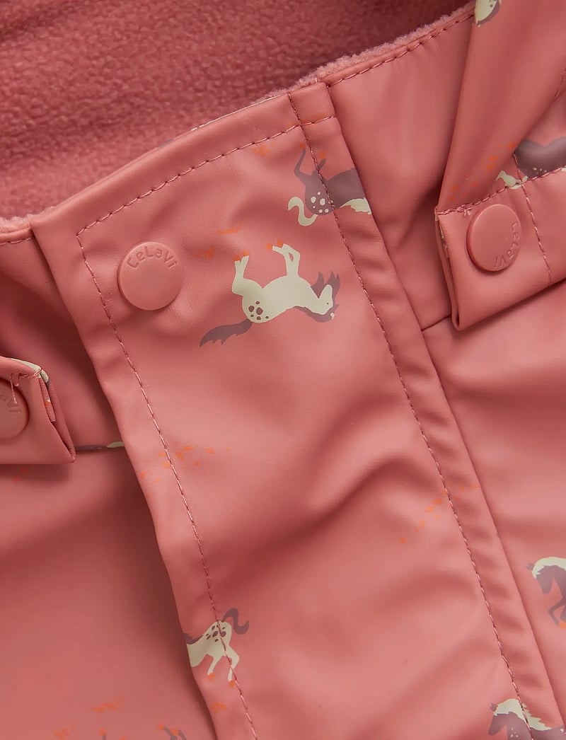 CeLaVi - Rainwear Set - AOP, w. fleece - regnställ - brick dust - 3