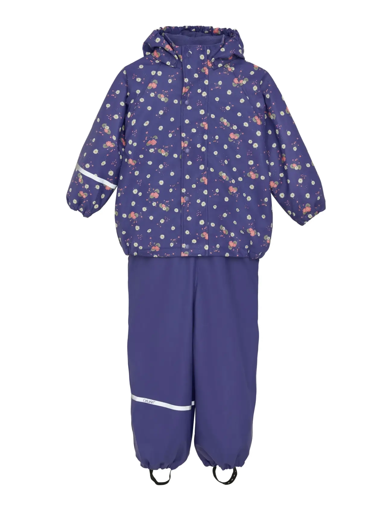CELAVI Regenkleidung Set - Aop, W. Fleece Blau - 100 - Kinder