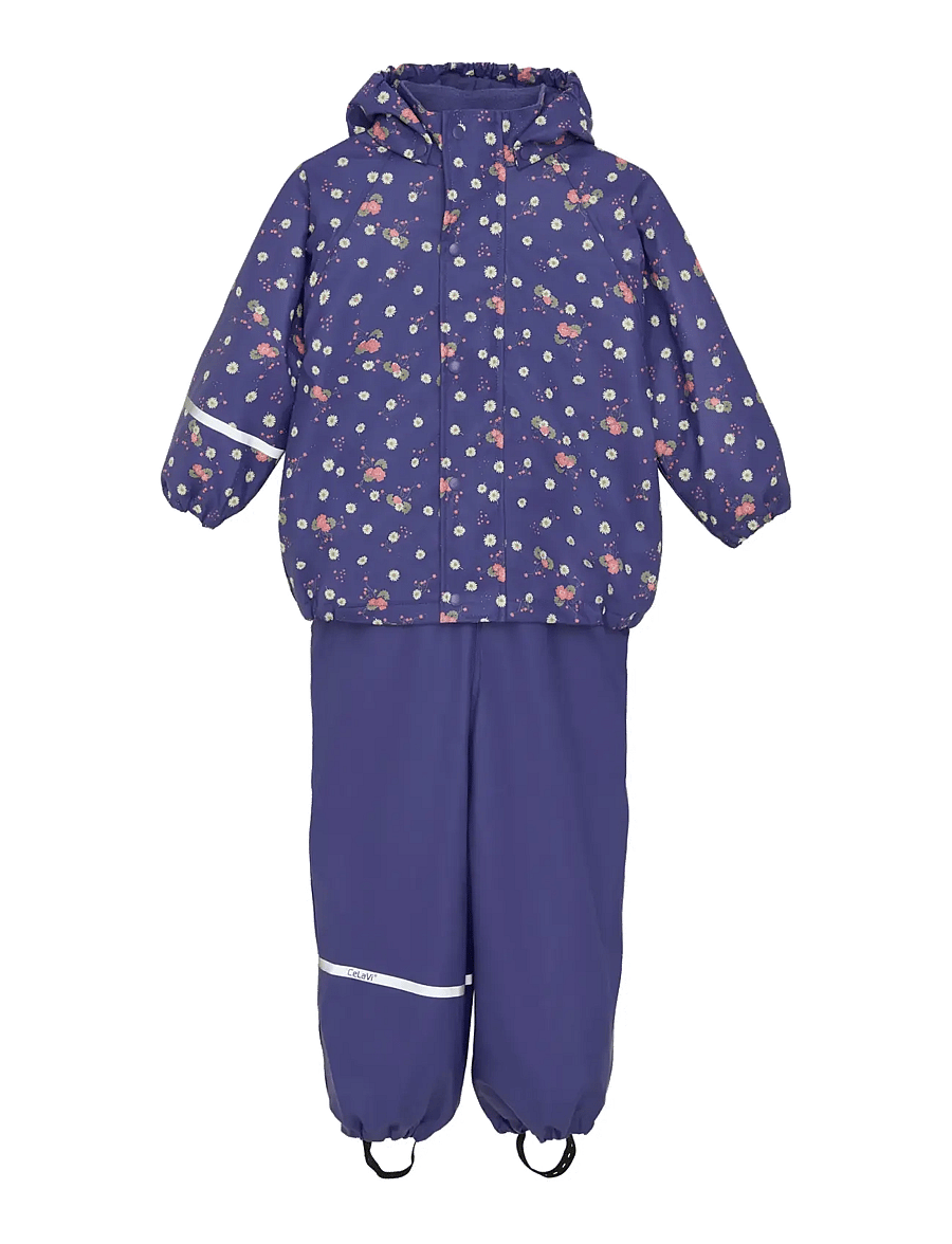 CeLaVi - Rainwear Set - AOP, w. fleece - regensets - skipper blue - 1