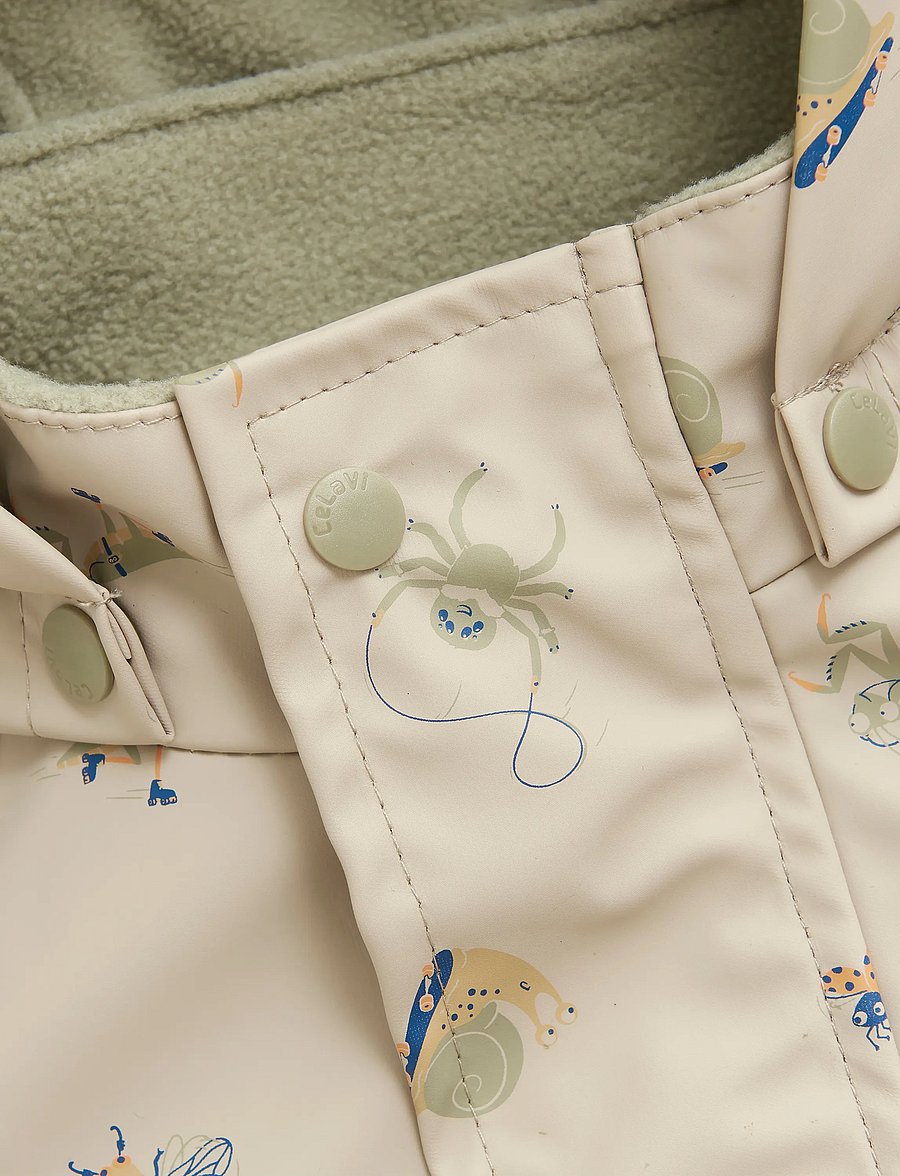 CeLaVi - Rainwear Set - AOP, w. fleece - regnsett - white pepper - 4