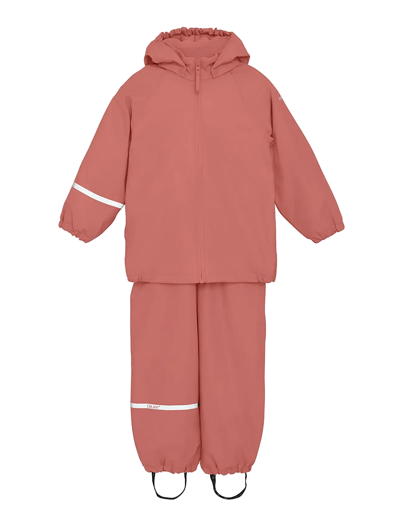 CeLaVi - Rainwear Set w. fleece - regnställ - brick dust - 1