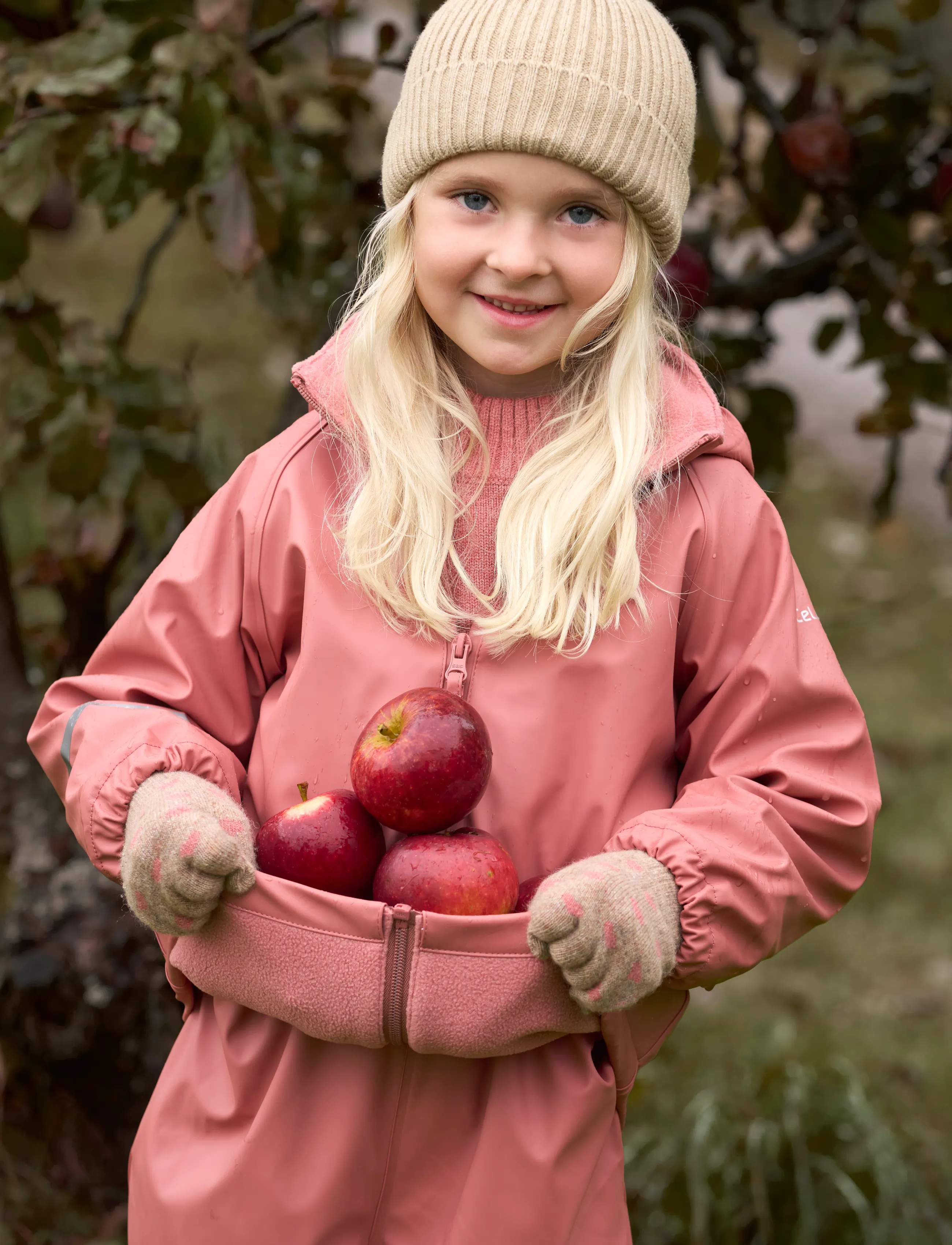 CeLaVi Rainwear Set W. Fleece, 80, Rainwear, Rosa - Sets, Kinder