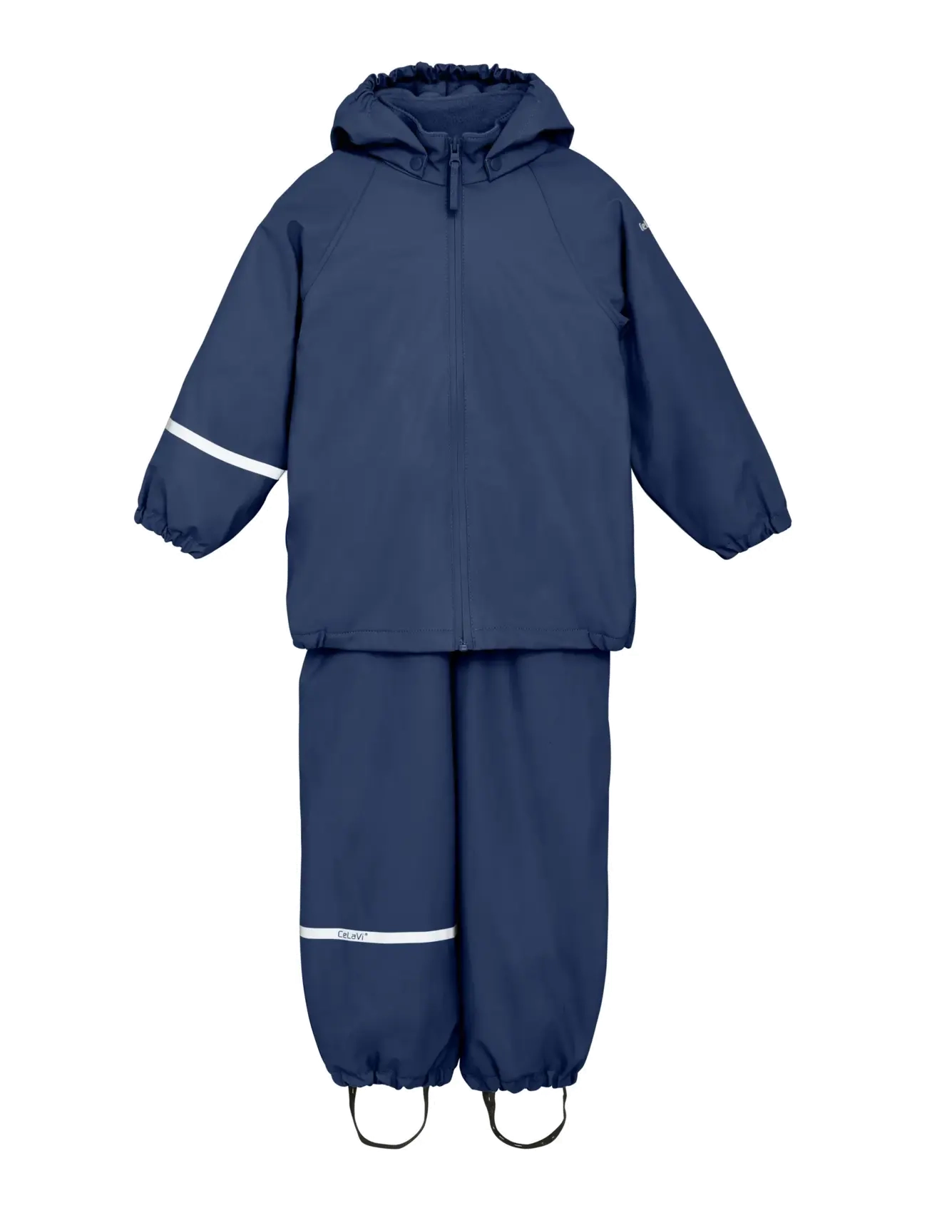 CeLaVi Rainwear Set W. Fleece, 70, Rainwear, Blau - Sets, Kinder
