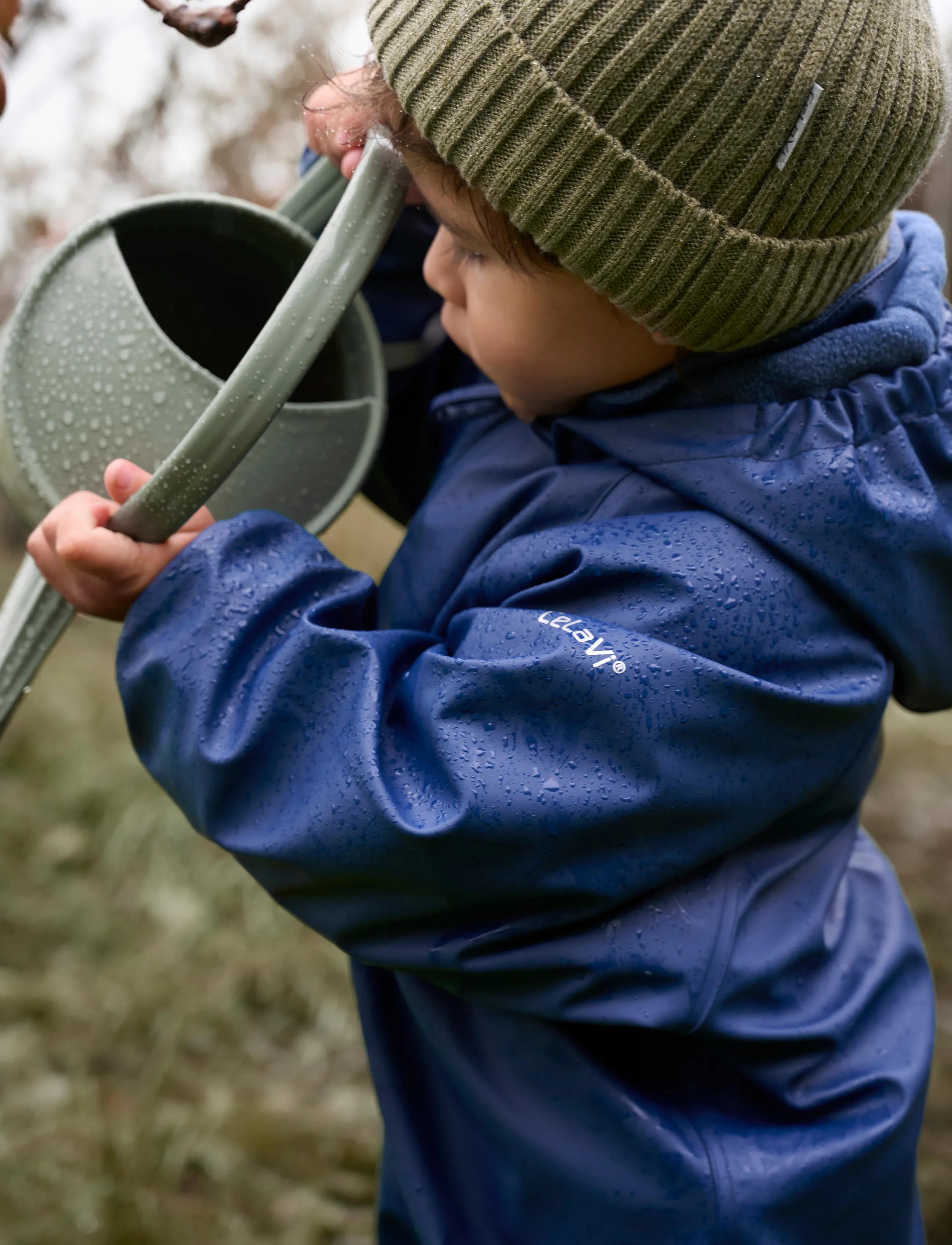 CeLaVi Rainwear Suit W. Fleece, 80, Coveralls, Blau - Kinder