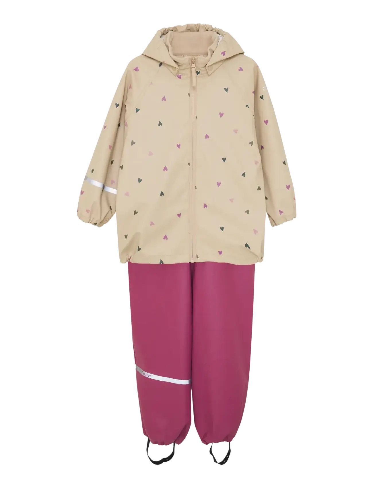 CeLaVi Rainwear Set Aop, 100, Rainwear, Beige - Sets, Kinder