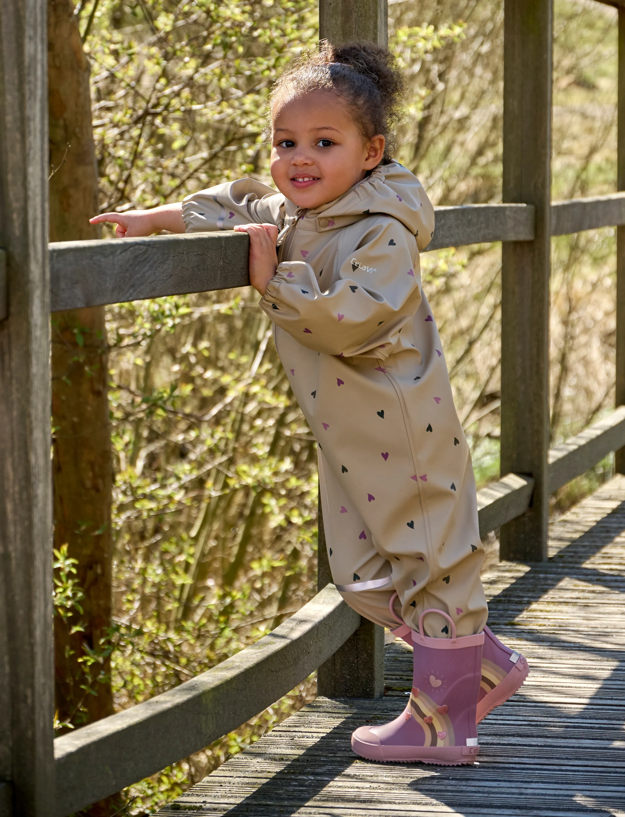 CeLaVi Rainwear Suit - Aop, 100, Beige, Overalls > Overalls Til Regntøj, Børn