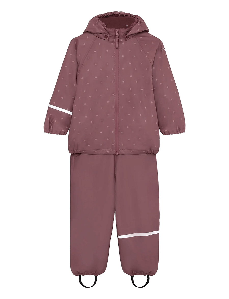 CeLaVi - Rainwear Set - AOP, w. fleece - vihmakomplektid - rose brown - 1