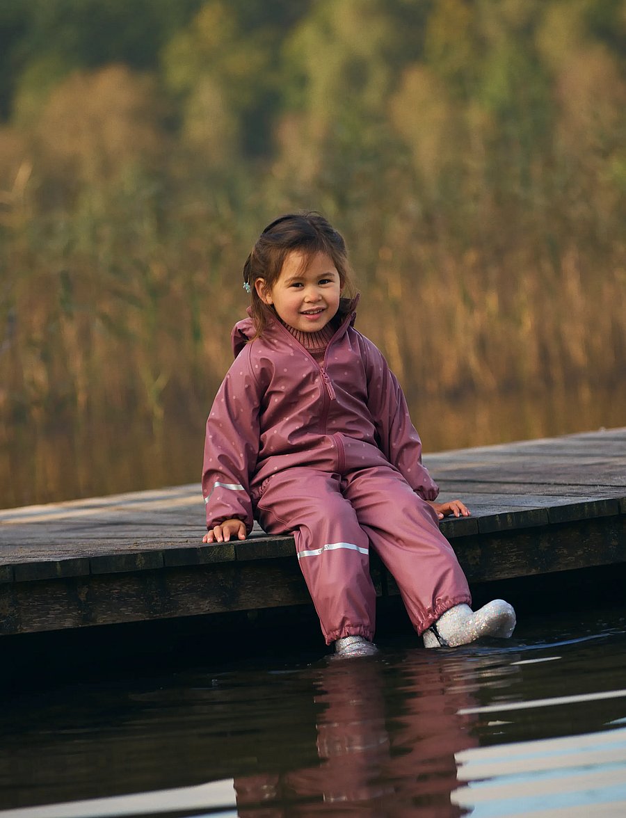 CeLaVi - Rainwear Set - AOP, w. fleece - vihmakomplektid - rose brown - 0