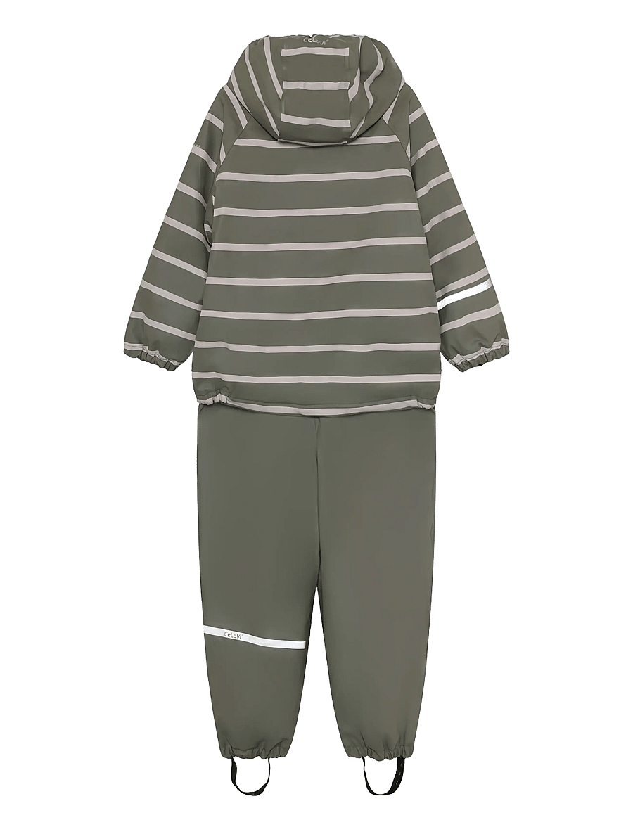 CeLaVi - Rainwear Set - AOP, w. fleece - mulled basil - 2