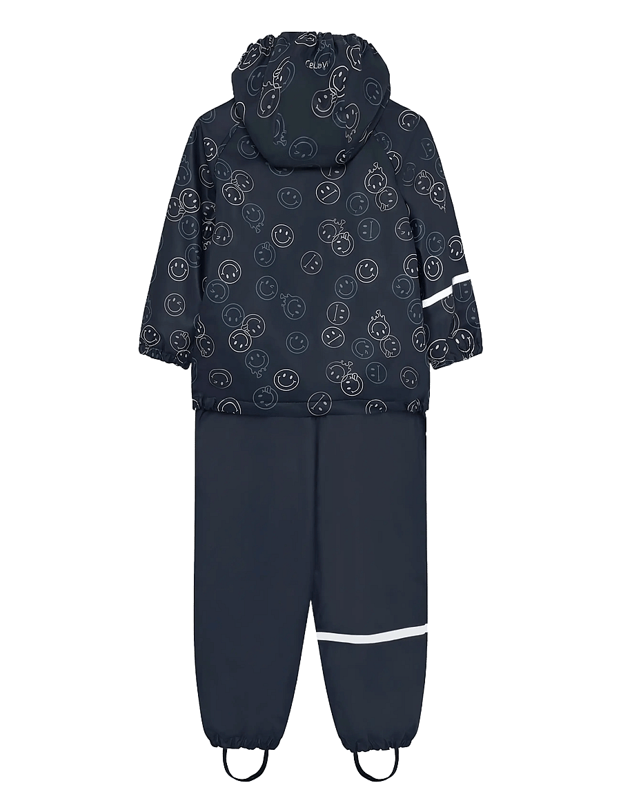 CeLaVi - Rainwear Set - AOP, w. fleece - vihmakomplektid - navy - 2