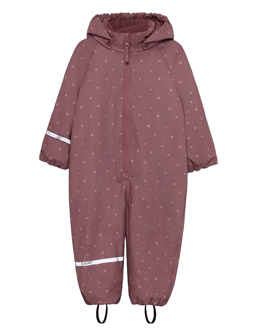 CeLaVi - Rainwear Suit - AOP, w. fleece - rose brown - 1