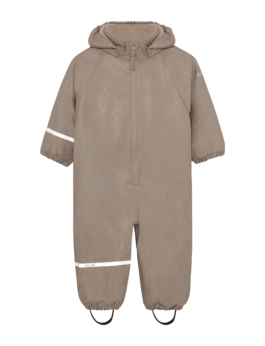 CeLaVi - Rainwear Suit - AOP, w. fleece - rainwear coveralls - fungi - 0