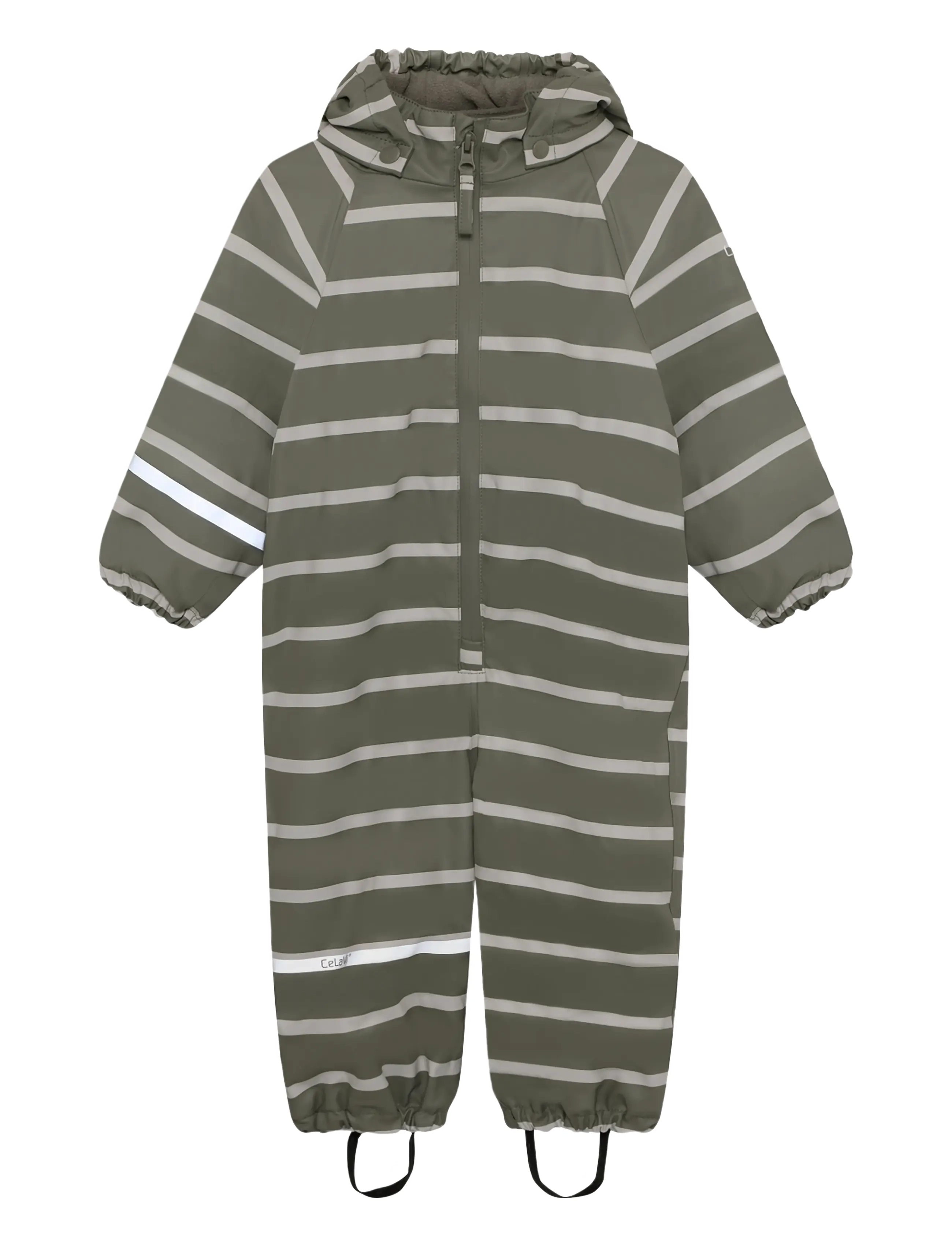 CeLaVi Rainwear Suit - AOP, w. fleece - Overaller - MULLED BASIL / khaki/green