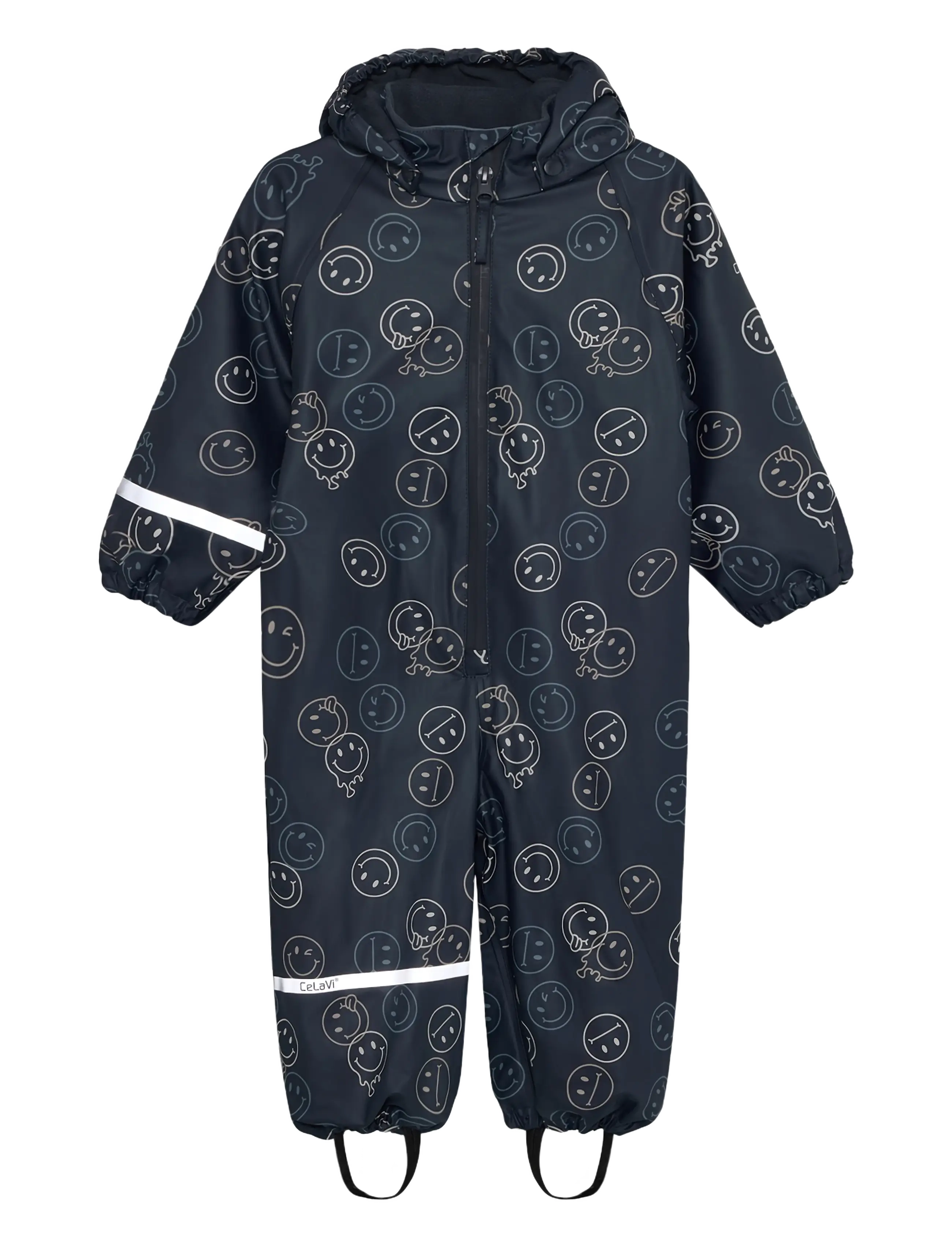 CeLaVi Rainwear Suit - AOP, w. fleece - Overaller - NAVY / navy