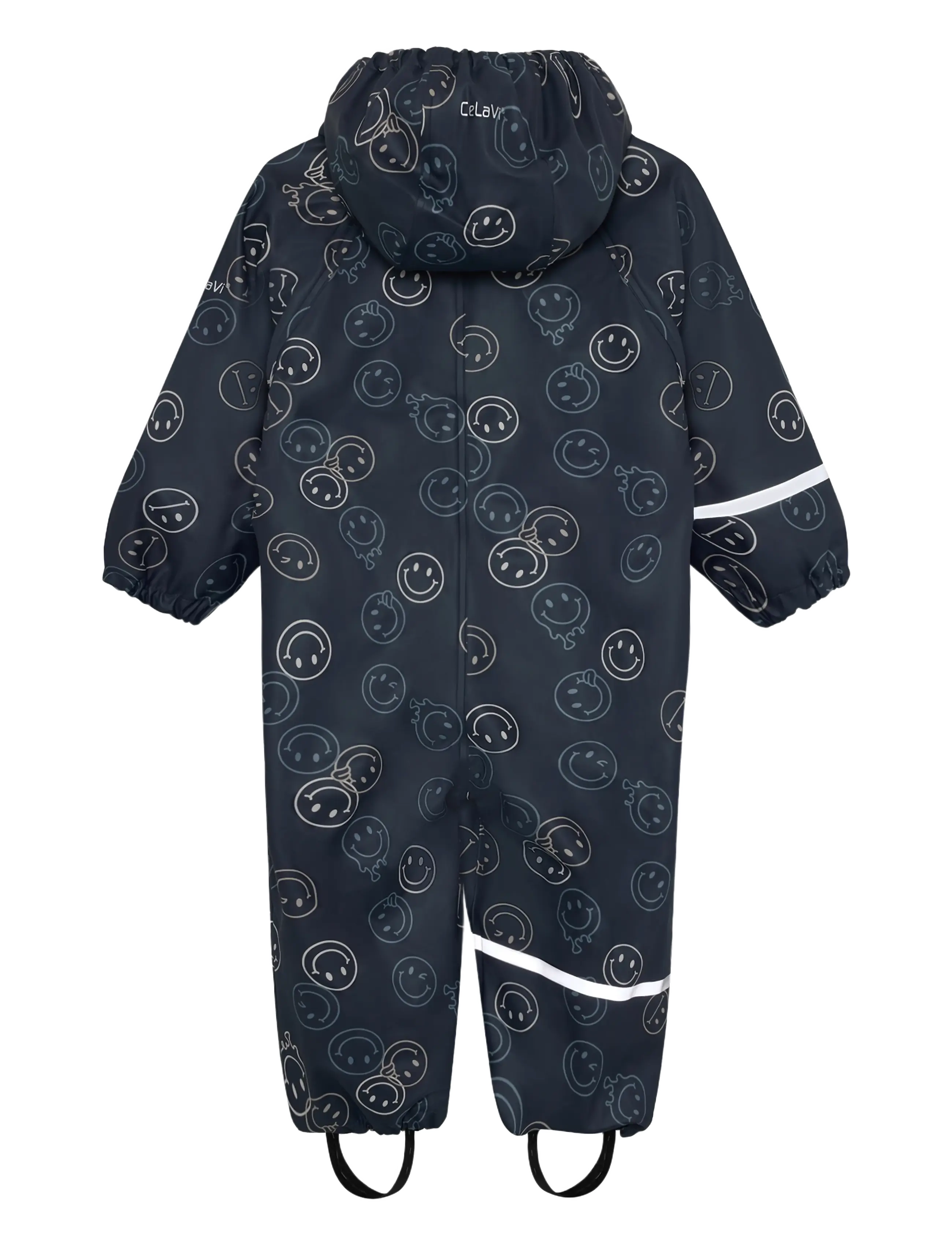 CeLaVi - Rainwear Suit - AOP, w. fleece - ytterkläder - navy - 2