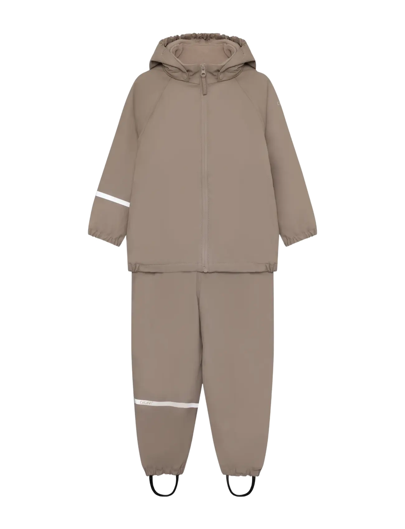 CeLaVi Rainwear Set w. fleece - Regnkläder - FUNGI / brown
