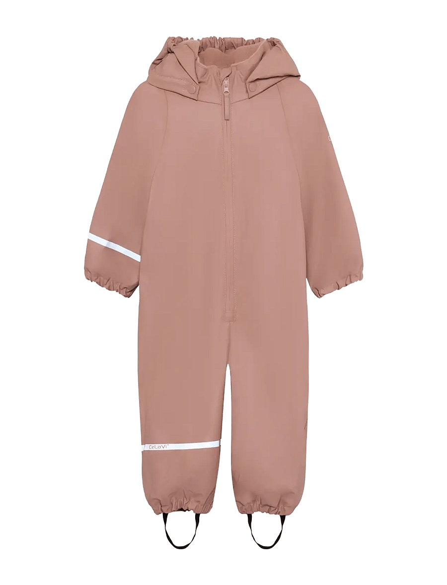 CeLaVi - Rainwear Suit w. fleece - rainwear coveralls - burlwood - 1