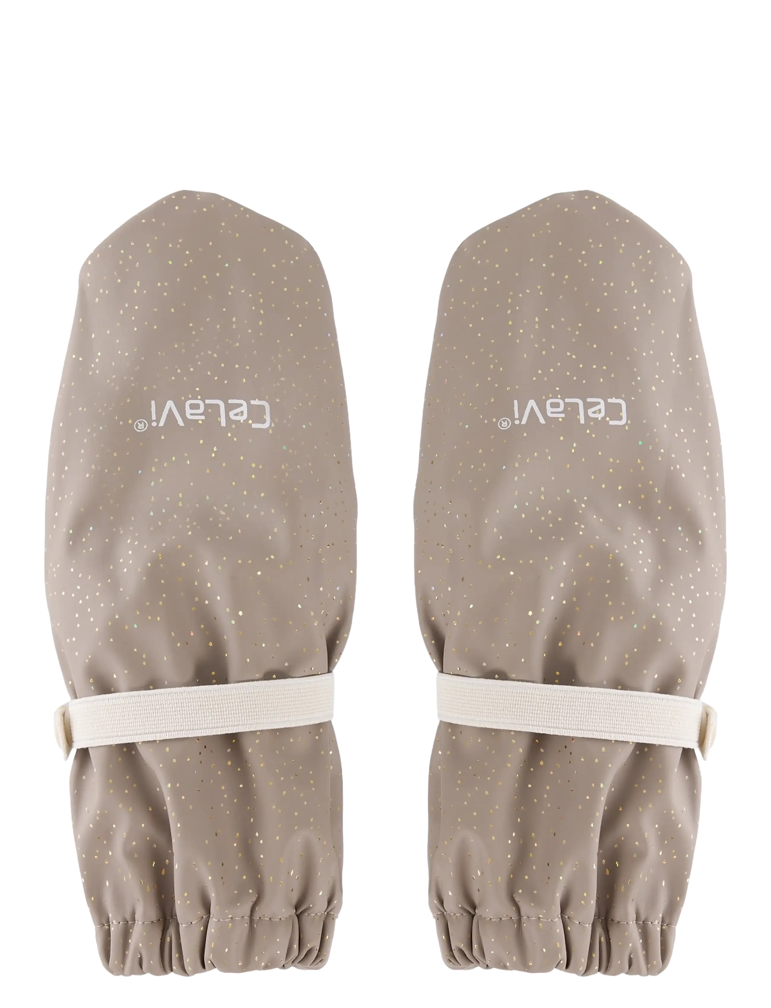 CeLaVi Padded PU-mittens w.fleece - Beebiriided - FUNGI / beige