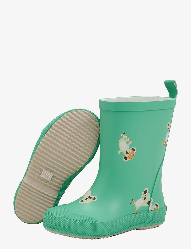 CeLaVi - Wellies w. AOP - voodrita kummikud - green spruce - 2