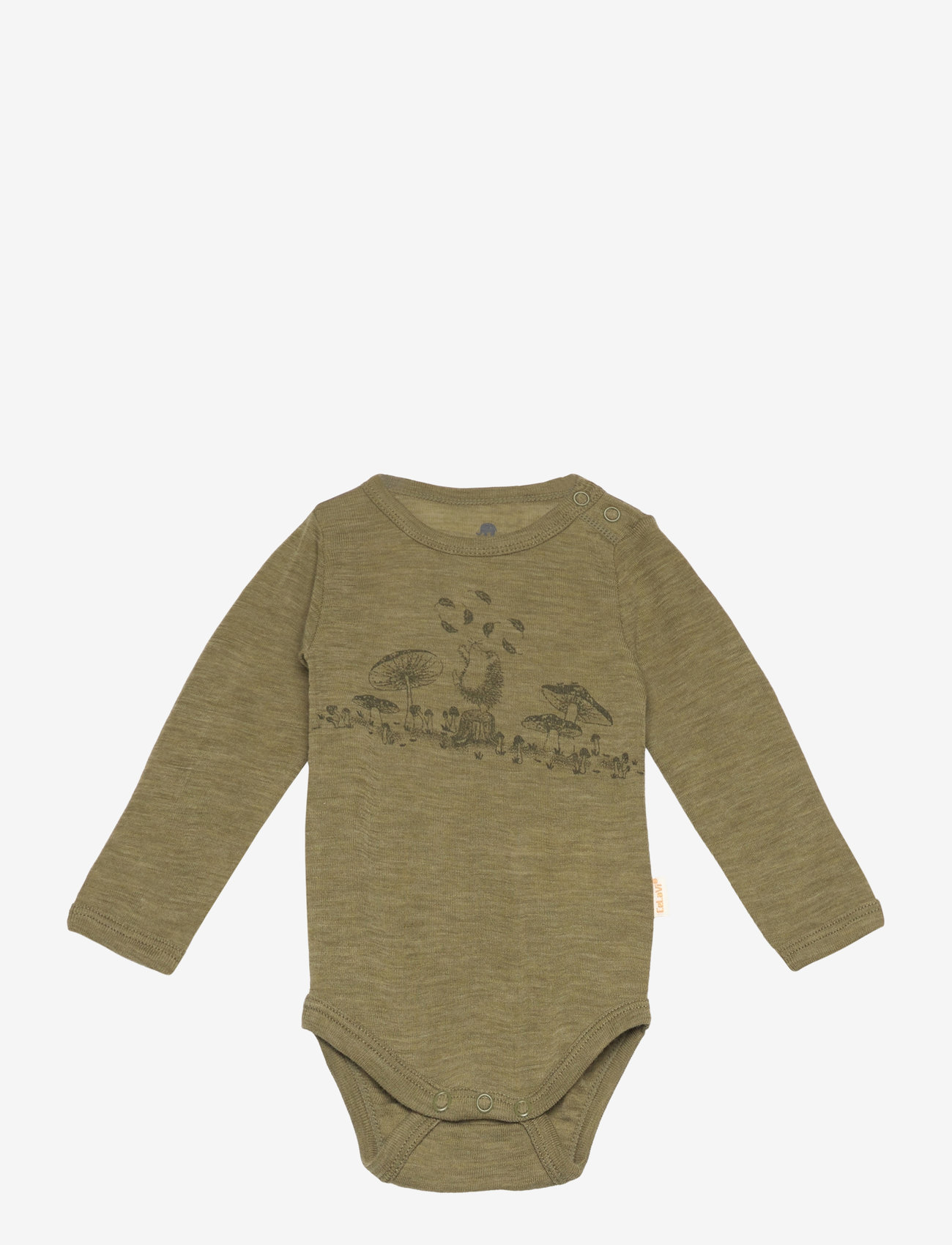 CeLaVi - Body LS - Solid w.Print - loden green melange - 0