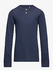 CeLaVi - Blouse LS, w. print - long-sleeved t-shirts - dark blue - 0