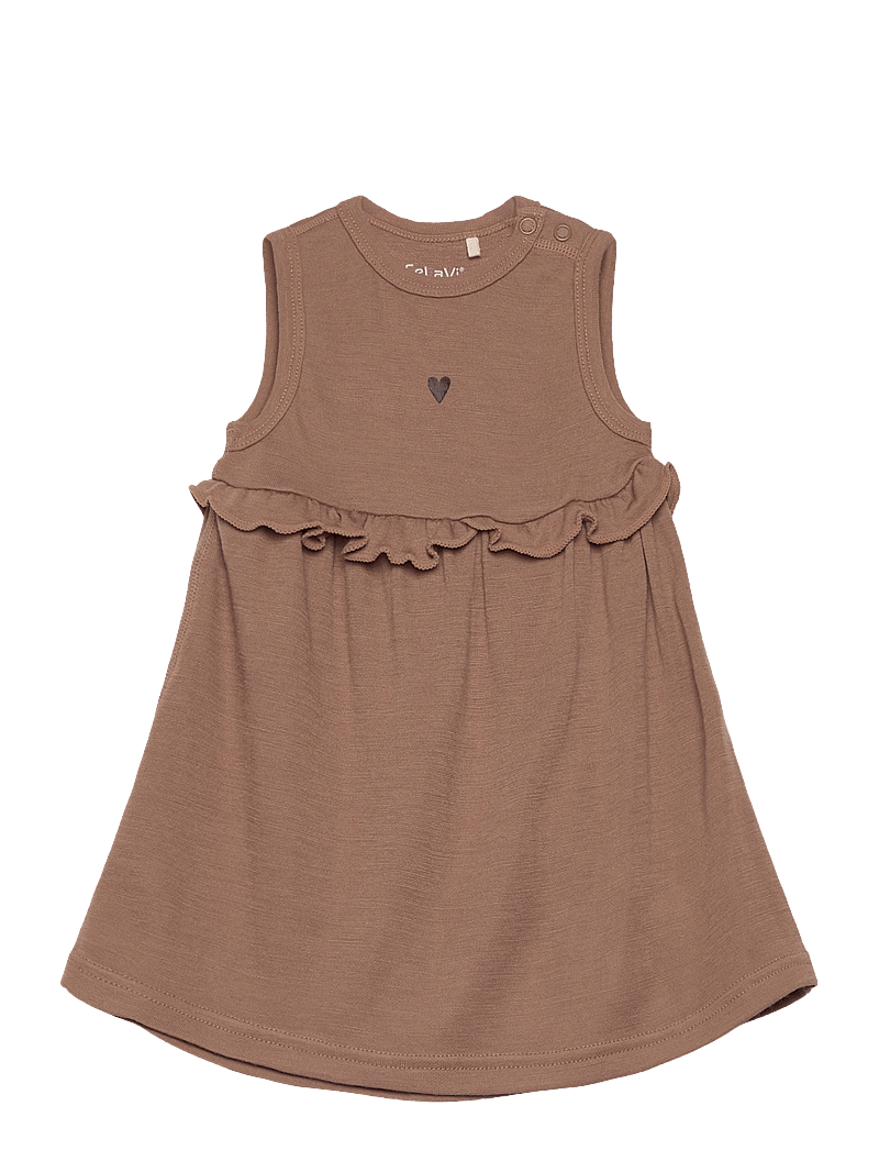 CeLaVi - Spencer, Solid w. Print - Ärmellose babykleider - woodsmoke - 0