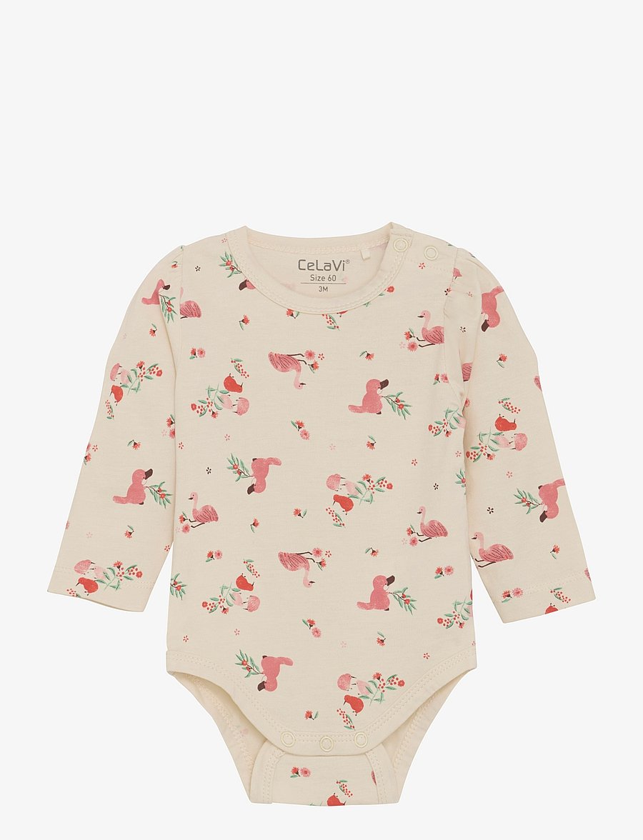 CeLaVi - Body LS - AOP - langärmelige bodys - powder pink - 0