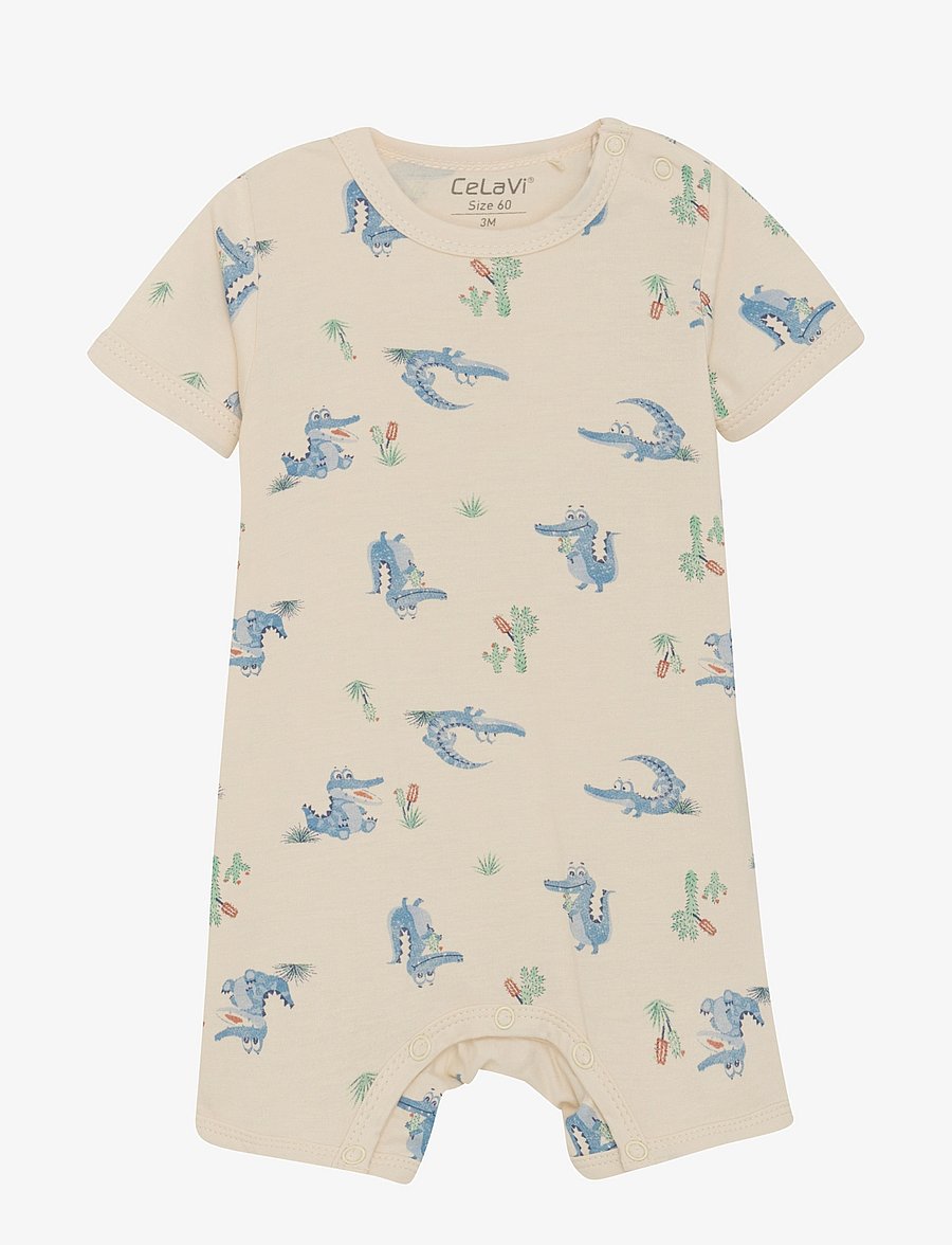 CeLaVi - Jumpsuit SS - AOP - korte mouwen - dusty blue - 0
