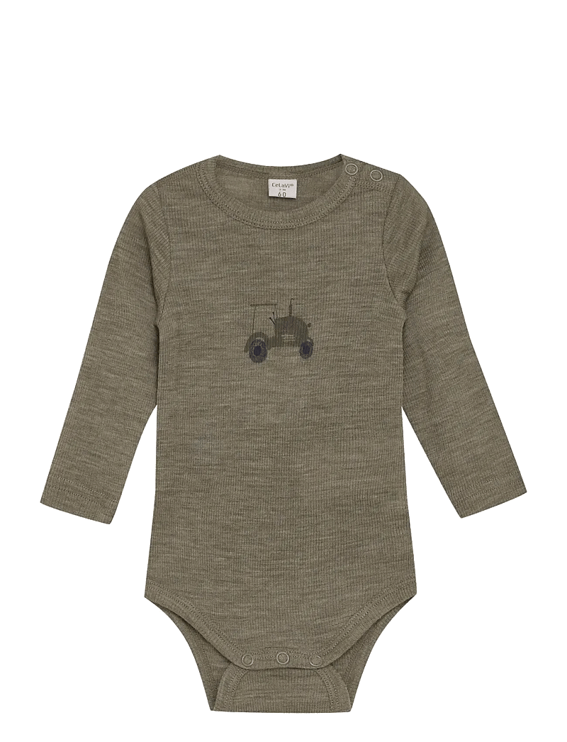 CeLaVi - Body LS - SOLID - base layer baby - dusky green - 1