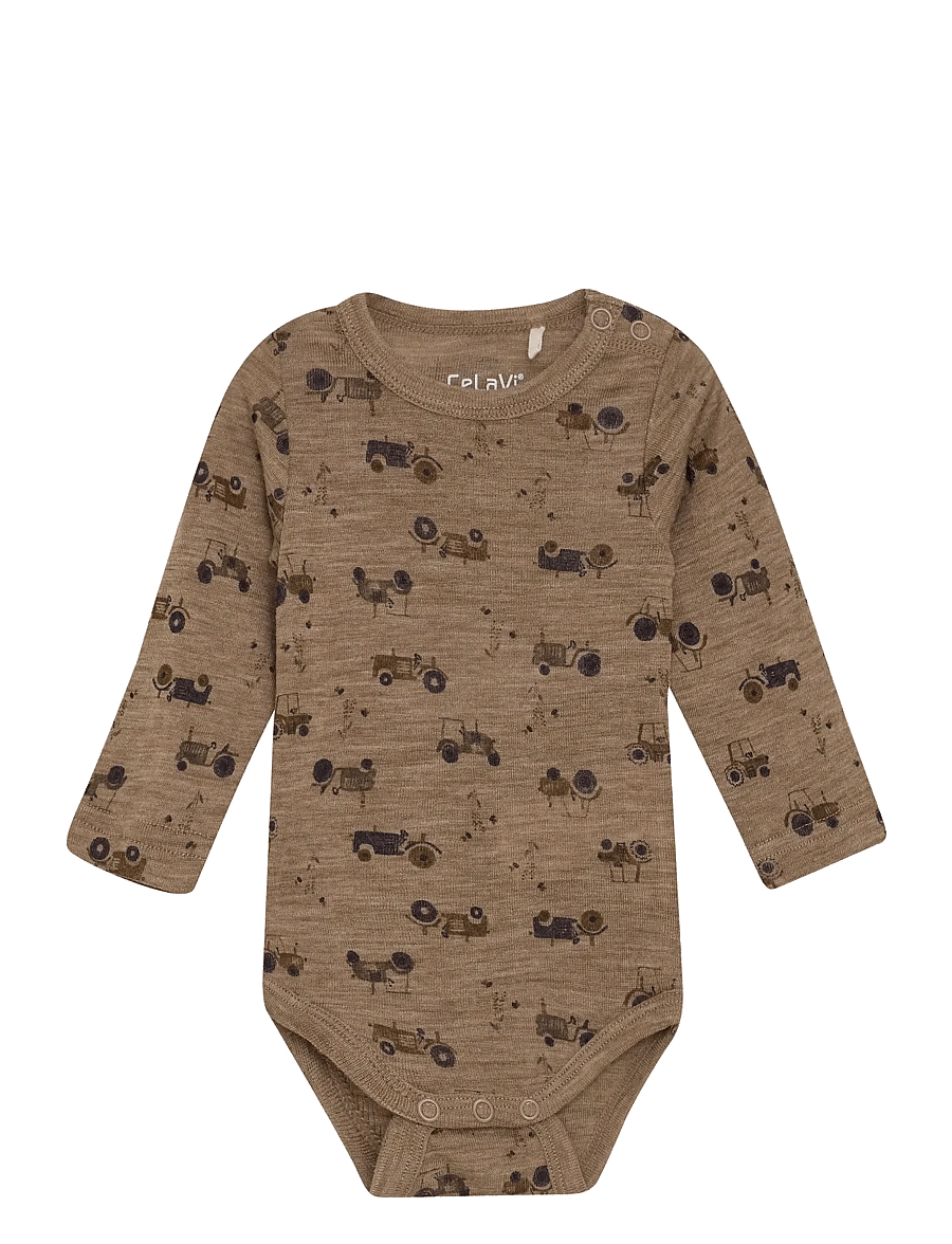 CeLaVi - Body LS - AOP - onderkleren - baby - cocoa creme - 1