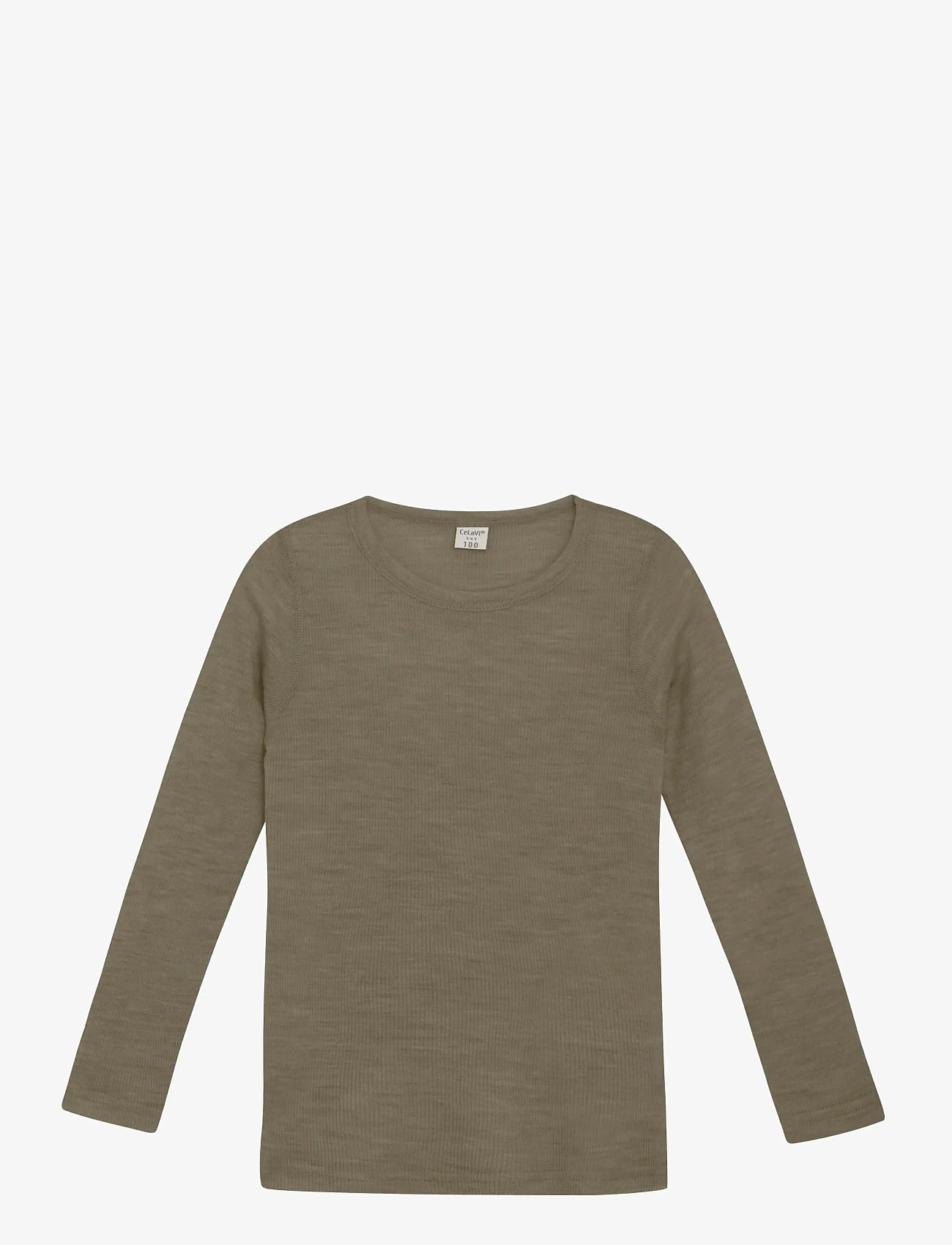 CeLaVi - Blouse LS - SOLID - efterårstøj - dusky green - 0