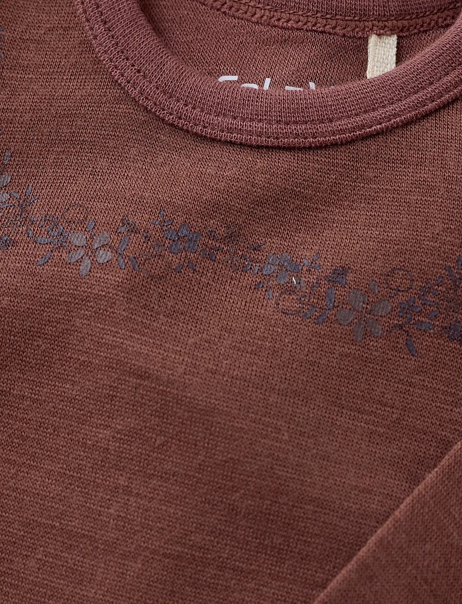 CeLaVi - Body LS, Solid w. Print - base layer baby - marron - 2