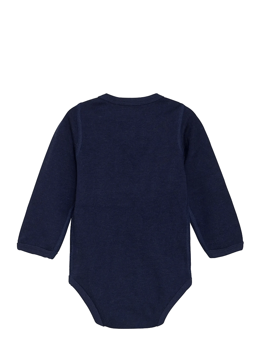 CeLaVi - Body LS, Solid w. Print - uldundertøj baby - night sky - 1