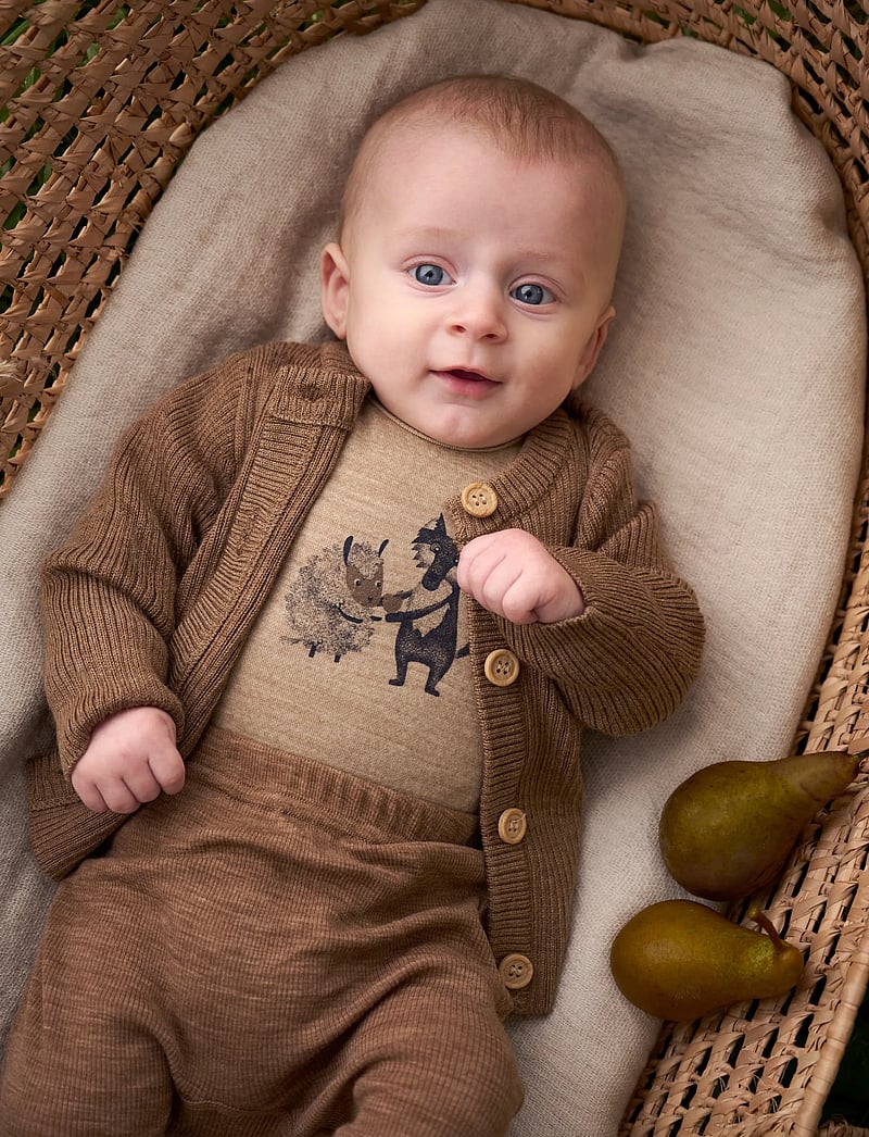 CeLaVi - Body LS, Solid w. Print - base layer baby - savannah tan - 0