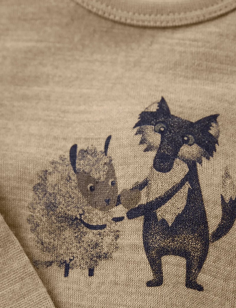 CeLaVi - Body LS, Solid w. Print - base layer baby - savannah tan - 3